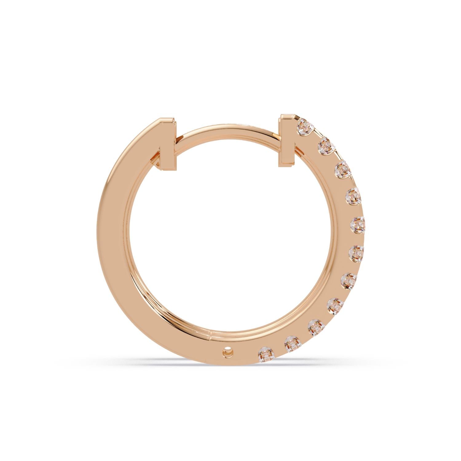 0.75 Ct Round Lab Grown Diamond Hoop Earrings - Sterling Silver