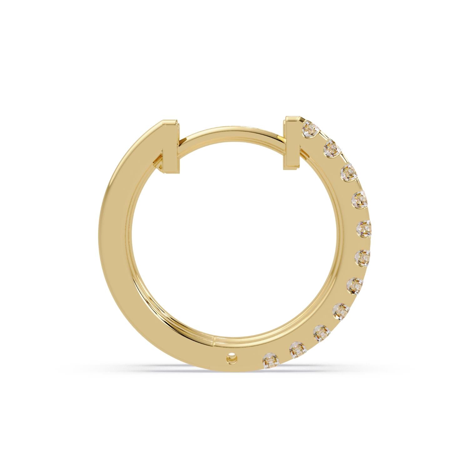 0.75 Ct Round Lab Grown Diamond Hoop Earrings - Sterling Silver