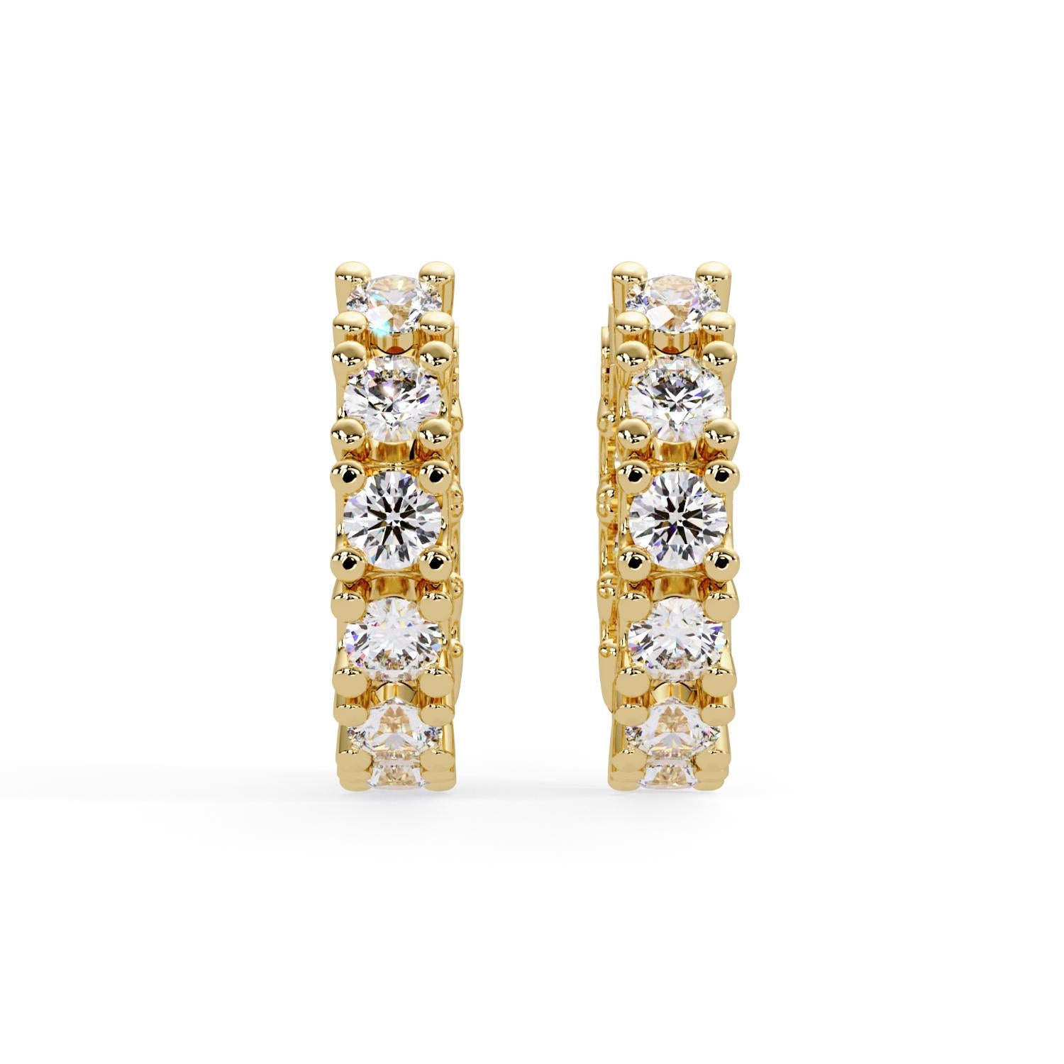 1.50 Ct Round Lab Grown Diamond Hoop Earrings - Sterling Silver