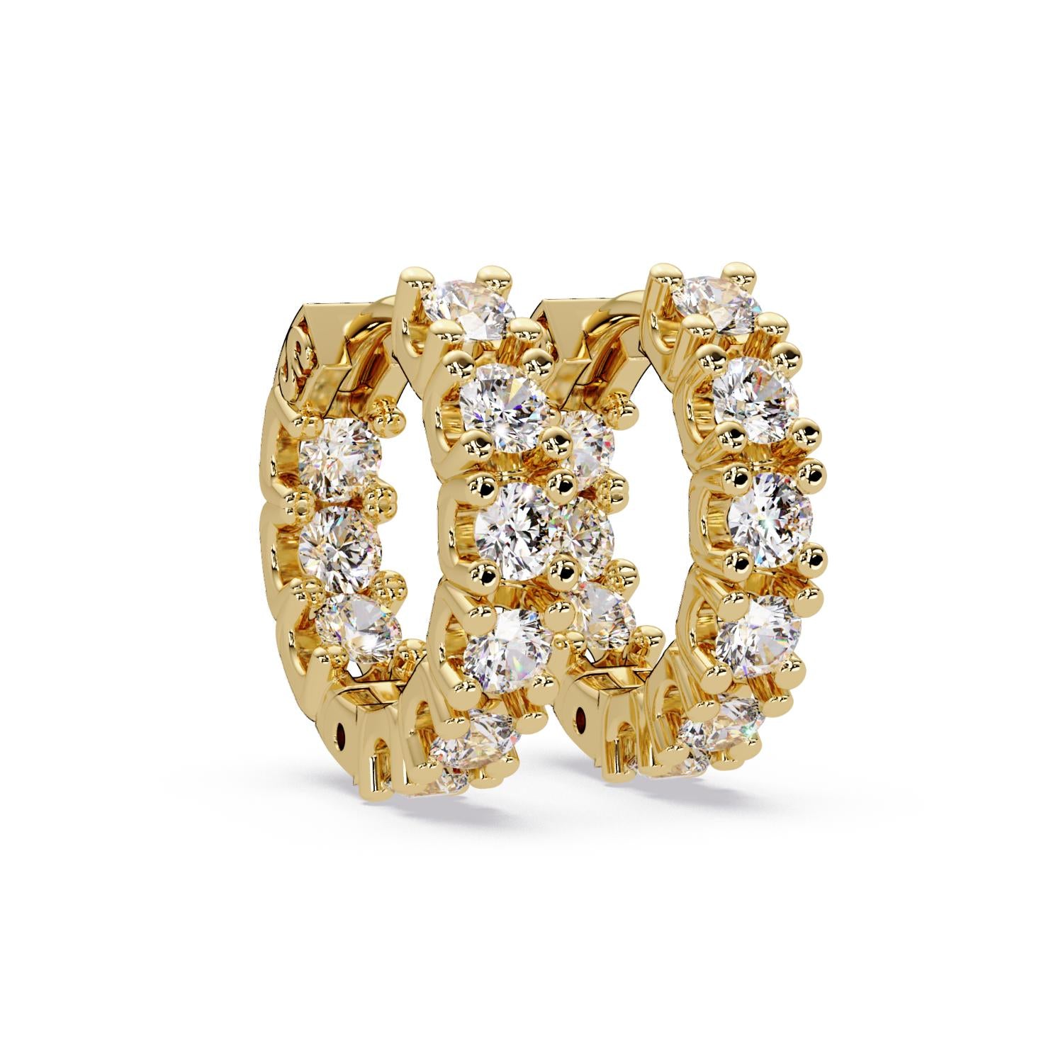 1.50 Ct Round Lab Grown Diamond Hoop Earrings - Sterling Silver