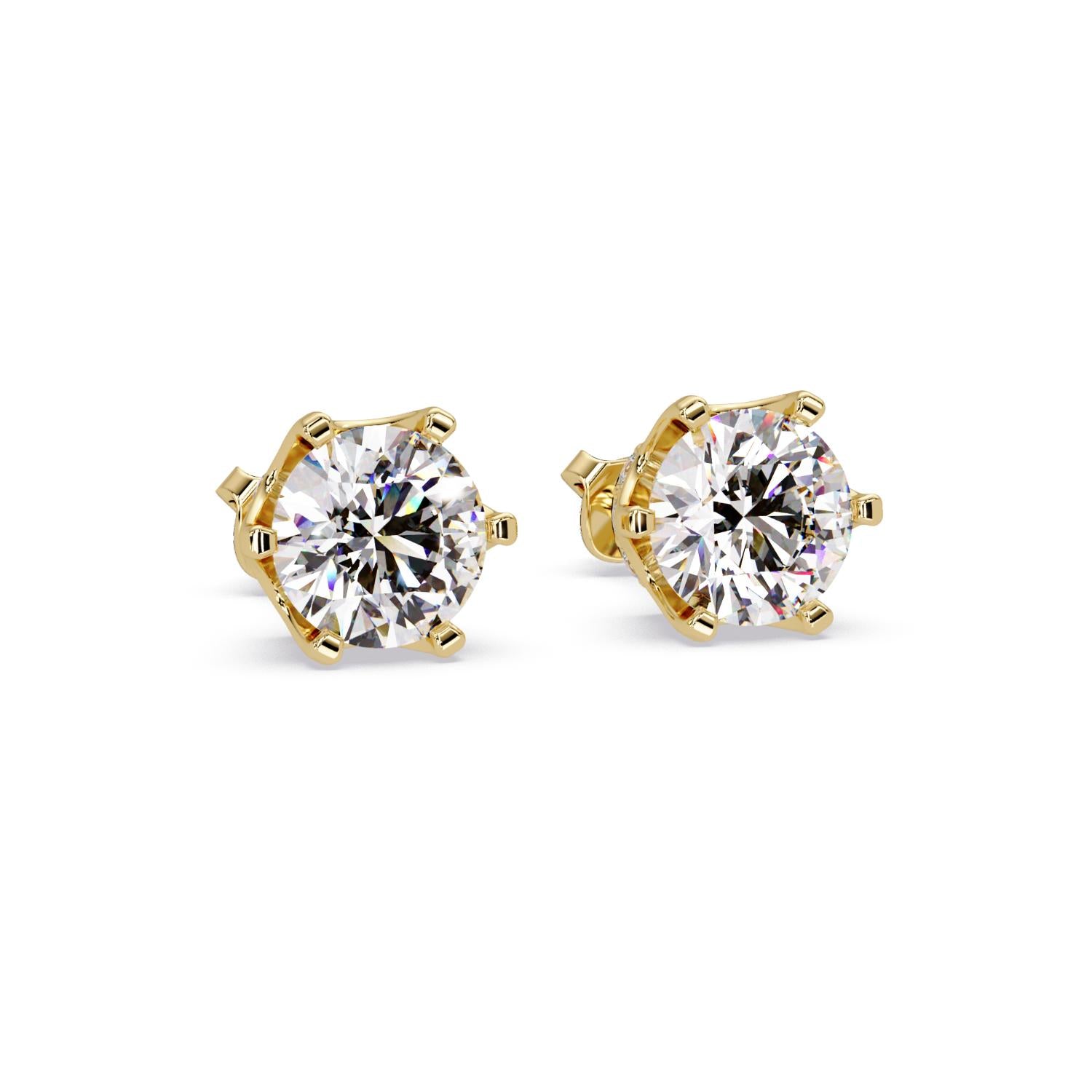 1.80 Ct Round Lab Grown Diamond Stud Earrings - Sterling Silver