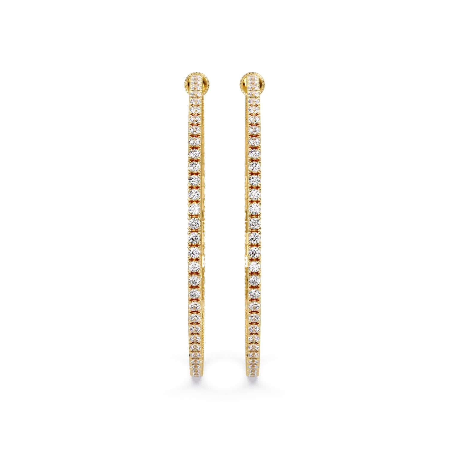 Round 1.80 Ct Lab-Grown Diamond Long Bar Earrings - Sterling Silver