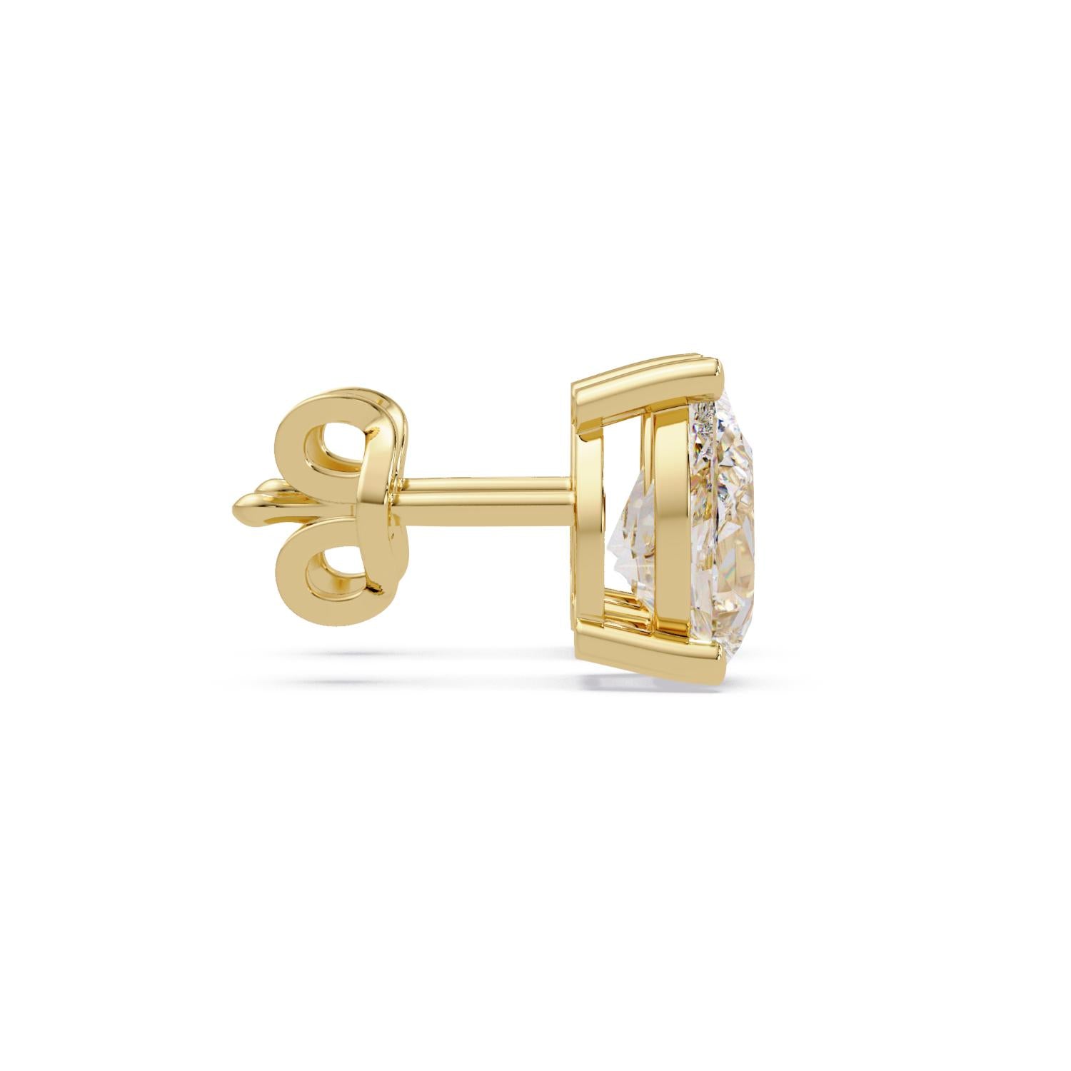 Classic Solitaire Pear 3.00 Ct Lab-Grown Diamond Stud Earrings - Sterling Silver