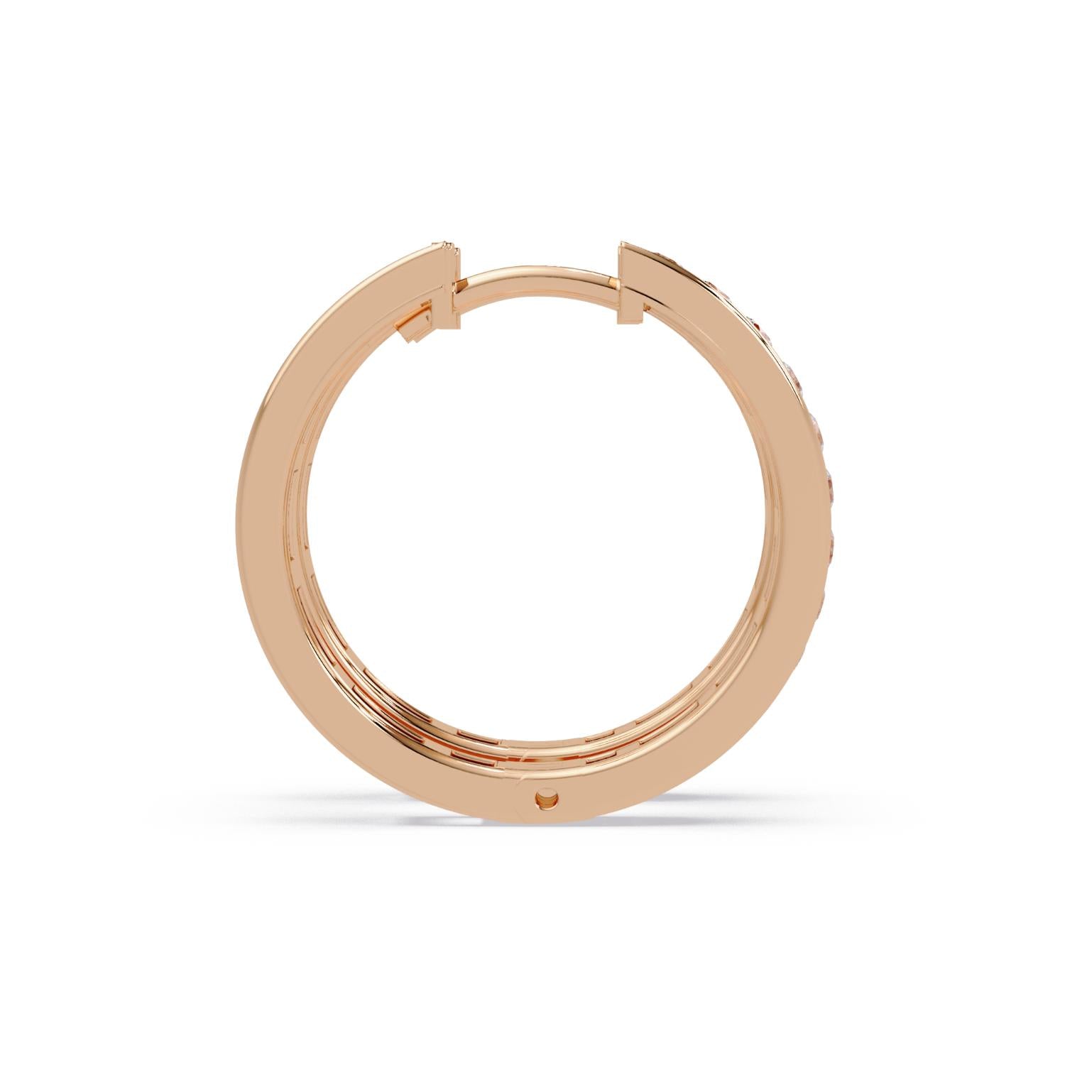 Channel Set Classic Round 0.60 Ct Lab-Grown Diamond Hoop Earrings - Sterling Silver