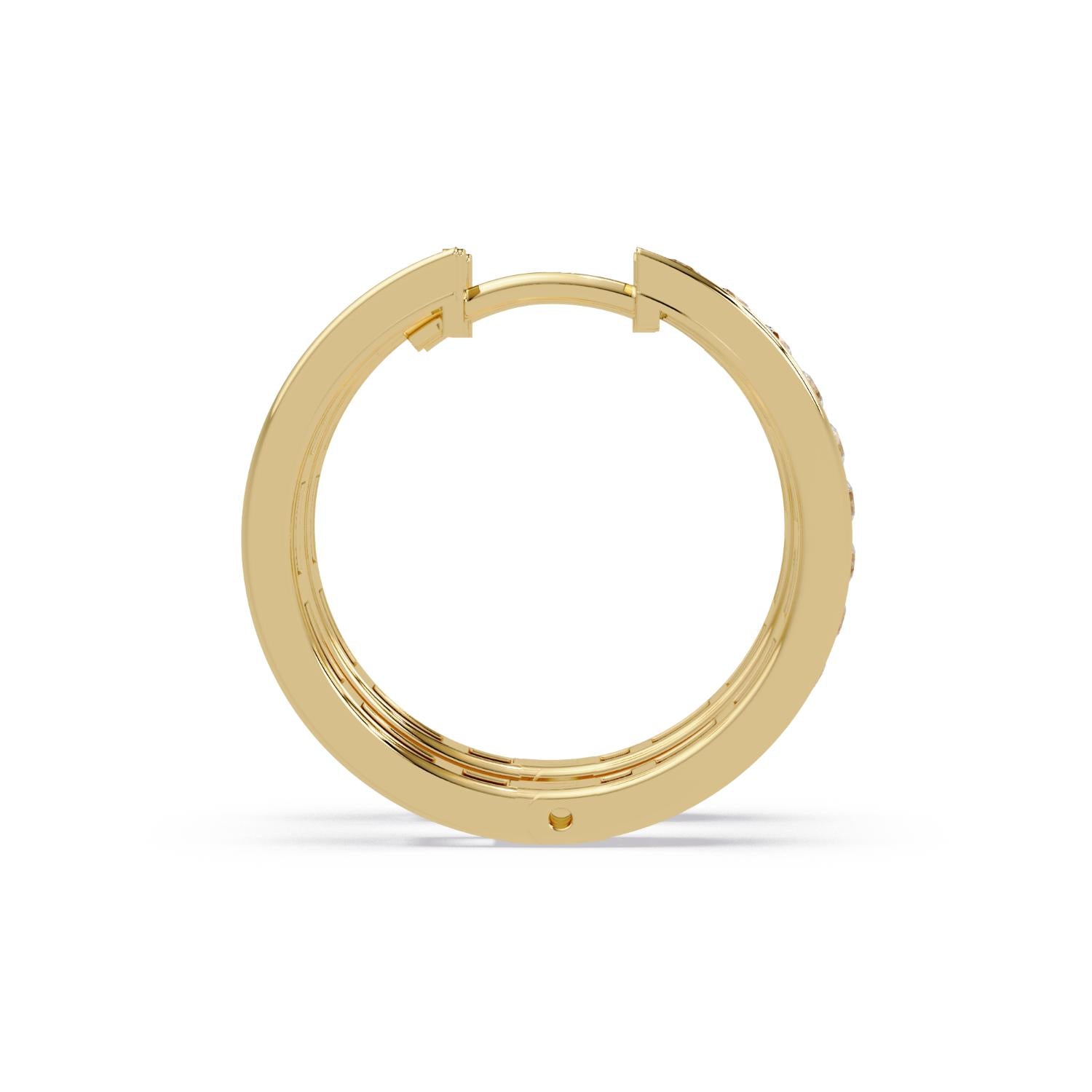 Channel Set Classic Round 0.60 Ct Lab-Grown Diamond Hoop Earrings - Sterling Silver