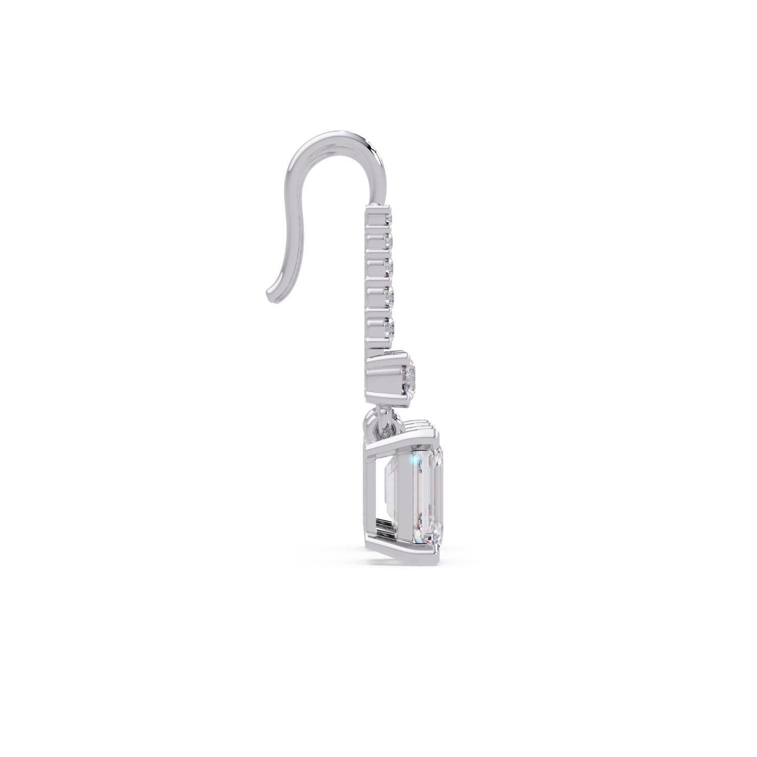 Octagon 3.00 Ct Lab-Grown Diamond Drop Earrings - Sterling Silver