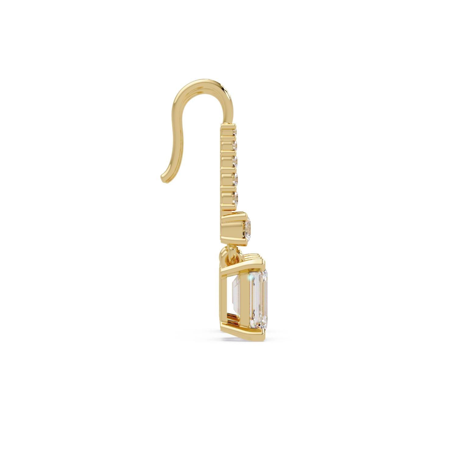 Octagon 3.00 Ct Lab-Grown Diamond Drop Earrings - Sterling Silver