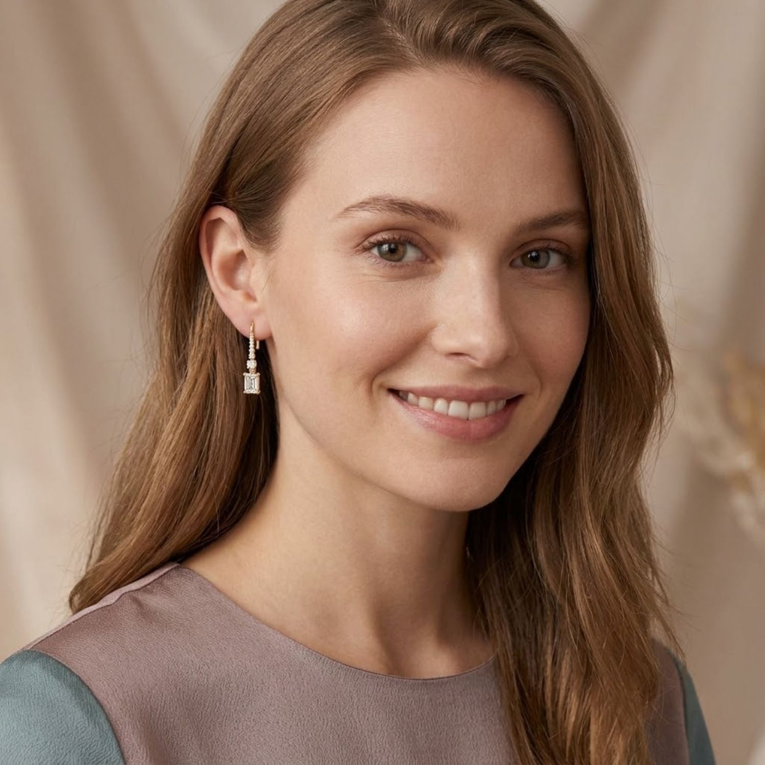 Octagon 3.00 Ct Lab-Grown Diamond Drop Earrings - Sterling Silver