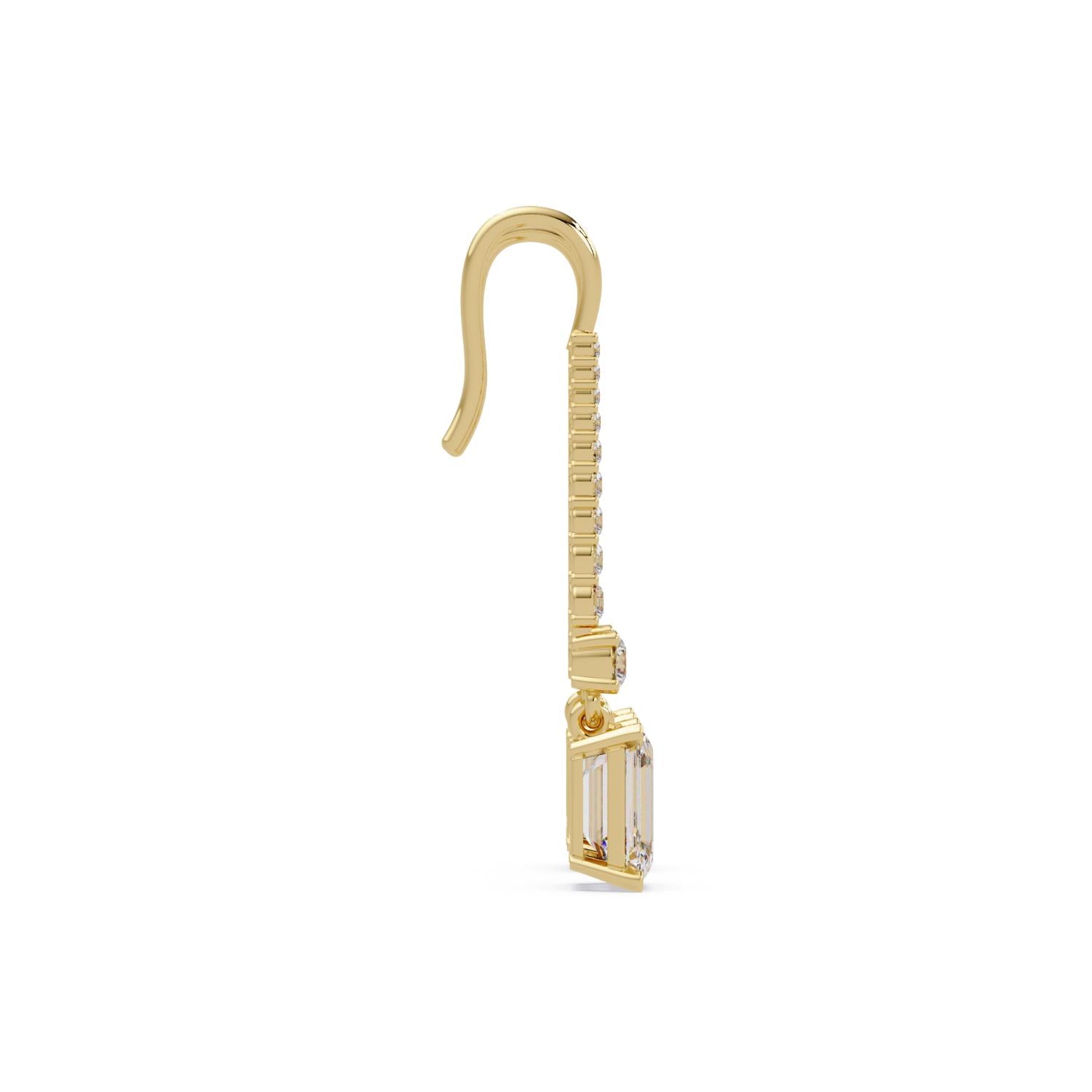 Octagon 4.00 Ct Lab-Grown Diamond Drop Earrings - Sterling Silver