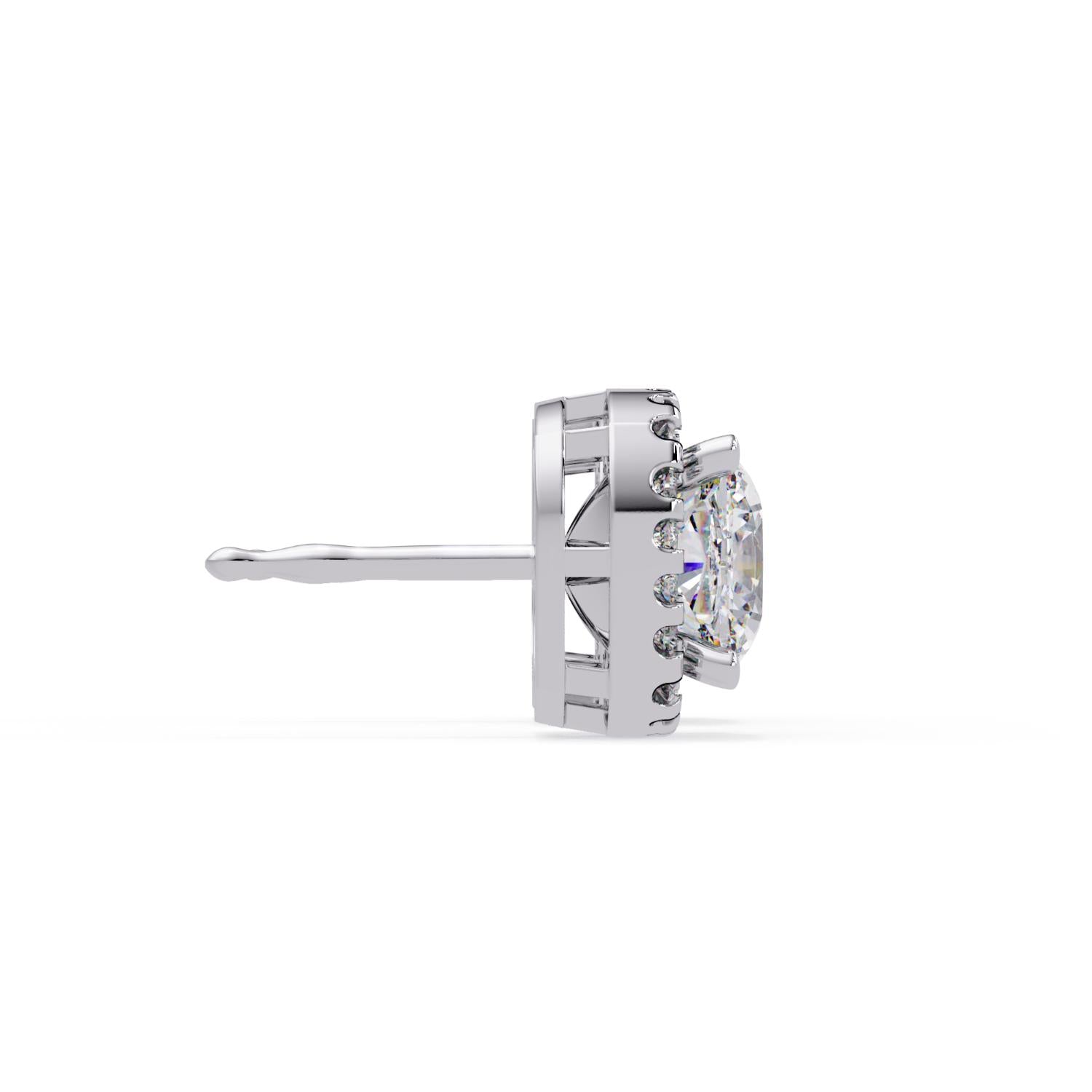 Cushion 3.15 Ct Lab-Grown Diamond Halo Stud Earrings - Sterling Silver