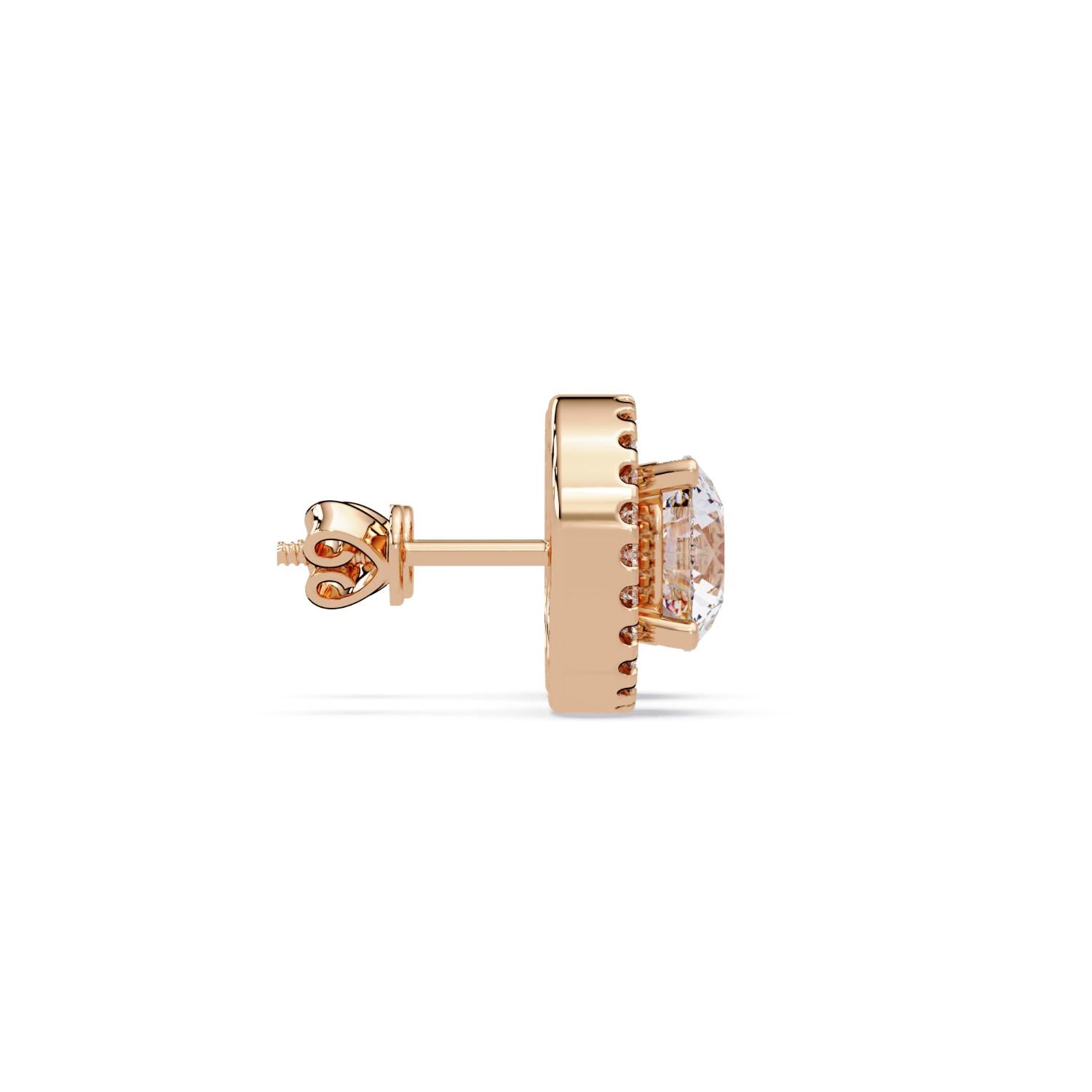 Round 4.50 Ct Lab-Grown Diamond Halo Stud Earrings - Sterling Silver
