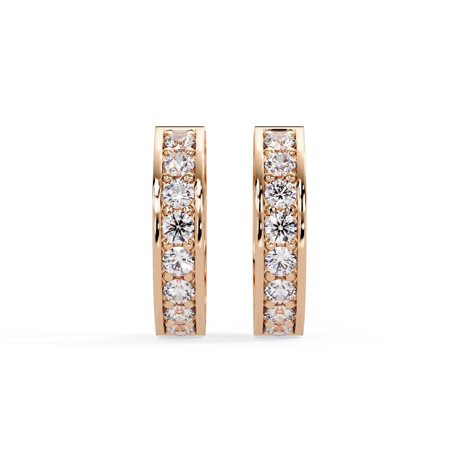 Round 0.50 Ct Lab-Grown Diamond Minimalist Hoop Earrings - Sterling Silver