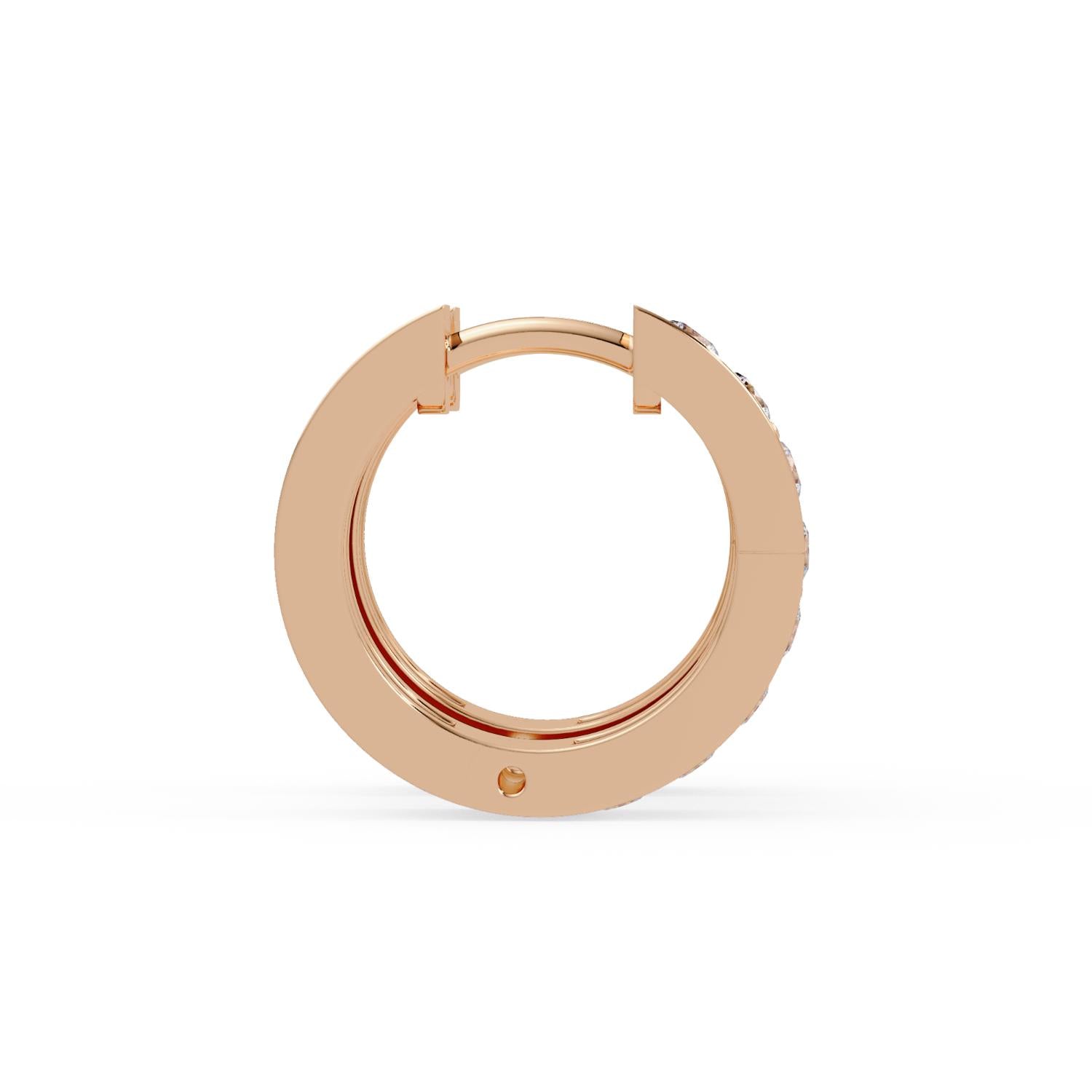 Round 0.50 Ct Lab-Grown Diamond Minimalist Hoop Earrings - Sterling Silver