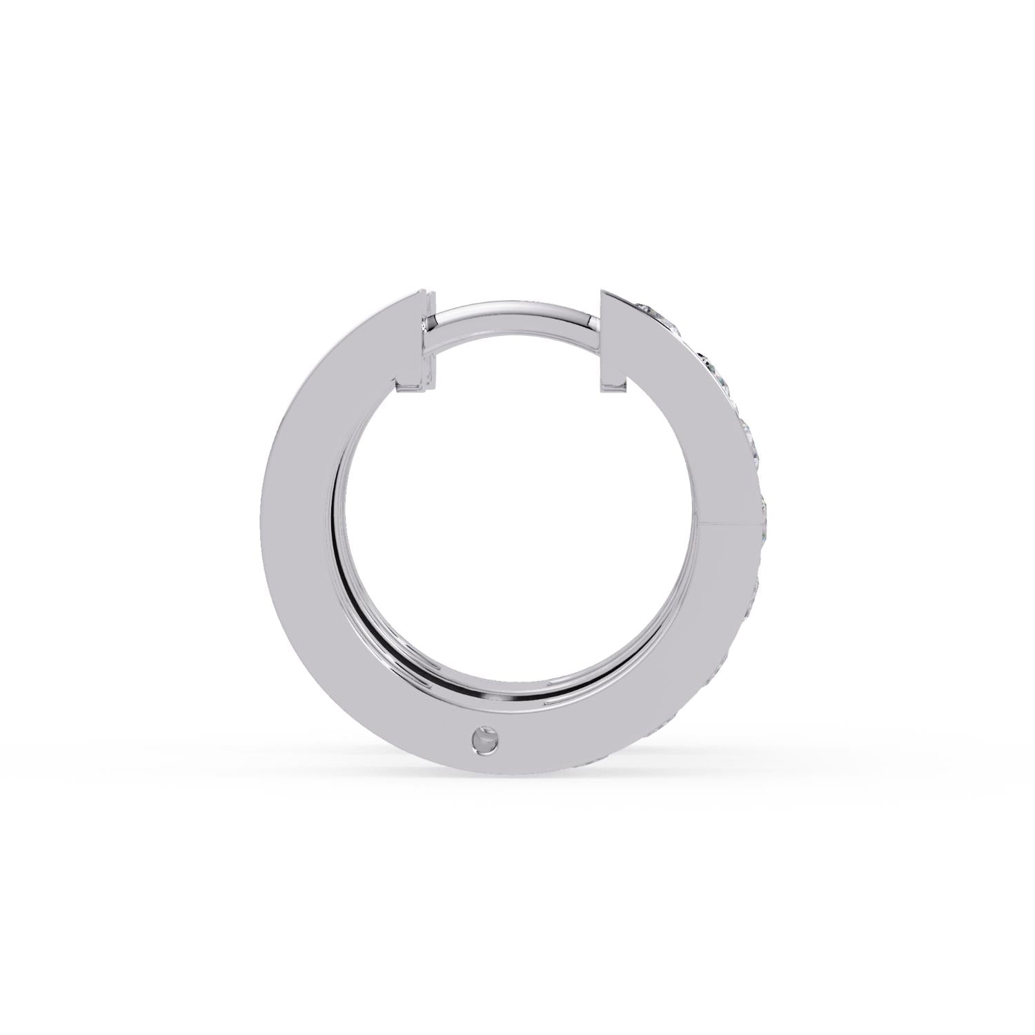 Round 0.50 Ct Lab-Grown Diamond Minimalist Hoop Earrings - Sterling Silver