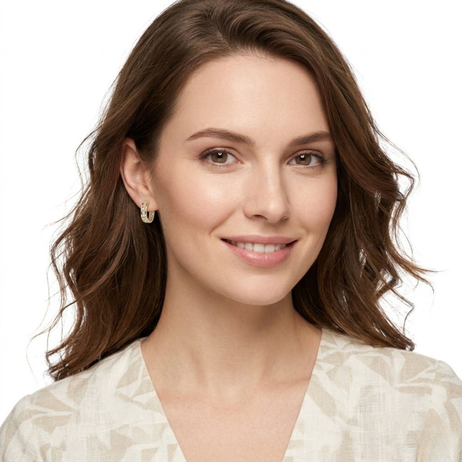 Round 0.50 Ct Lab-Grown Diamond Minimalist Hoop Earrings - Sterling Silver