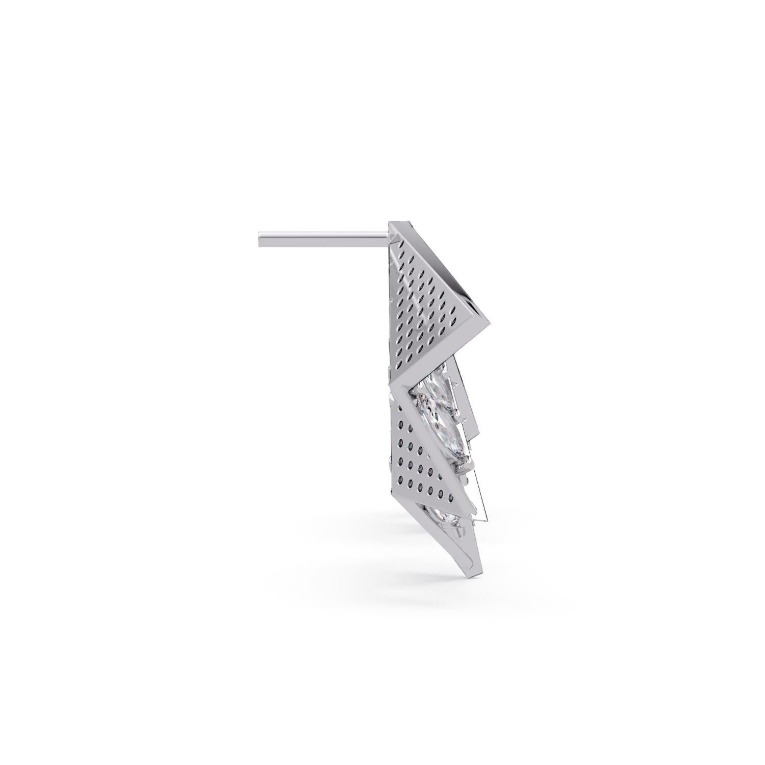 Marquise & Round 2.75 Ct Lab-Grown Diamond Statement Fan Wing Earrings- Sterling Silver