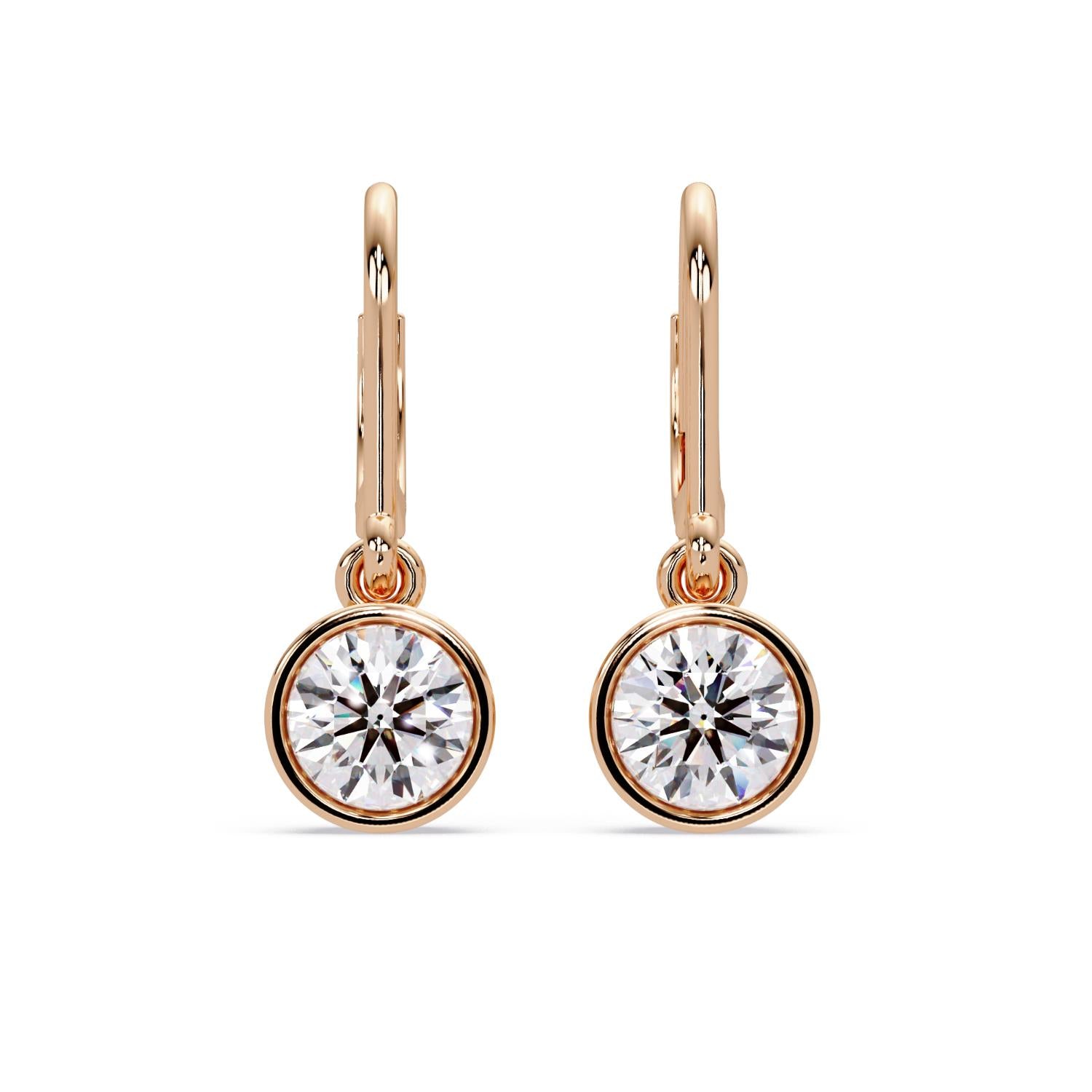 Round 2.05 Ct Lab-Grown Diamond Drop Hoop Earrings - Sterling Silver
