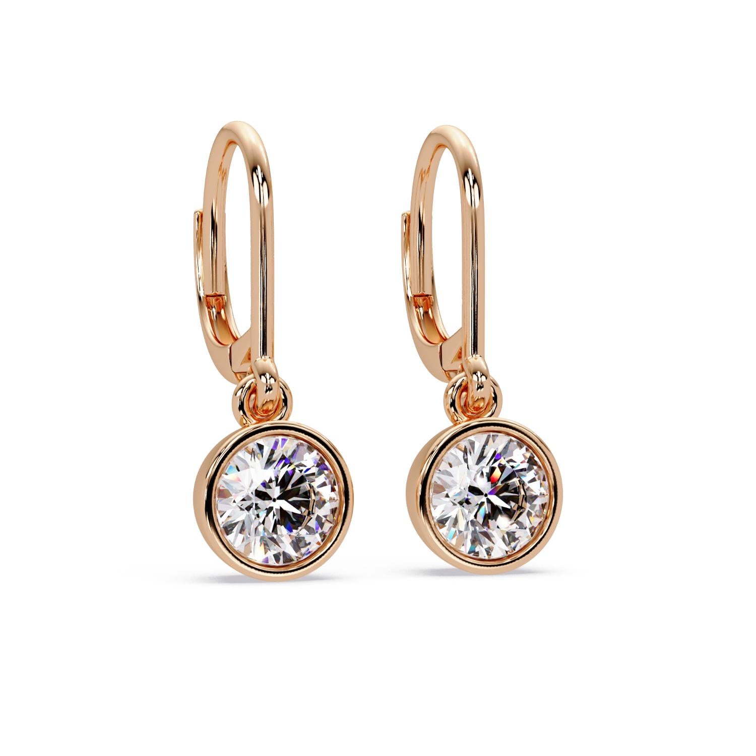 Round 2.05 Ct Lab-Grown Diamond Drop Hoop Earrings - Sterling Silver