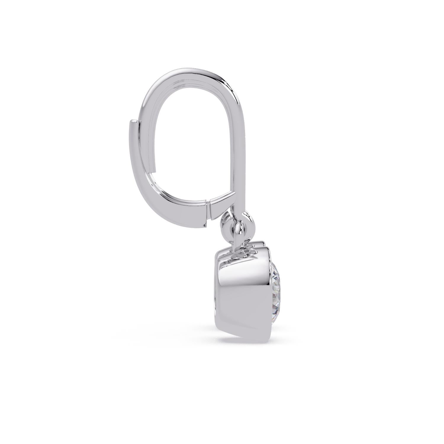 Round 2.05 Ct Lab-Grown Diamond Drop Hoop Earrings - Sterling Silver