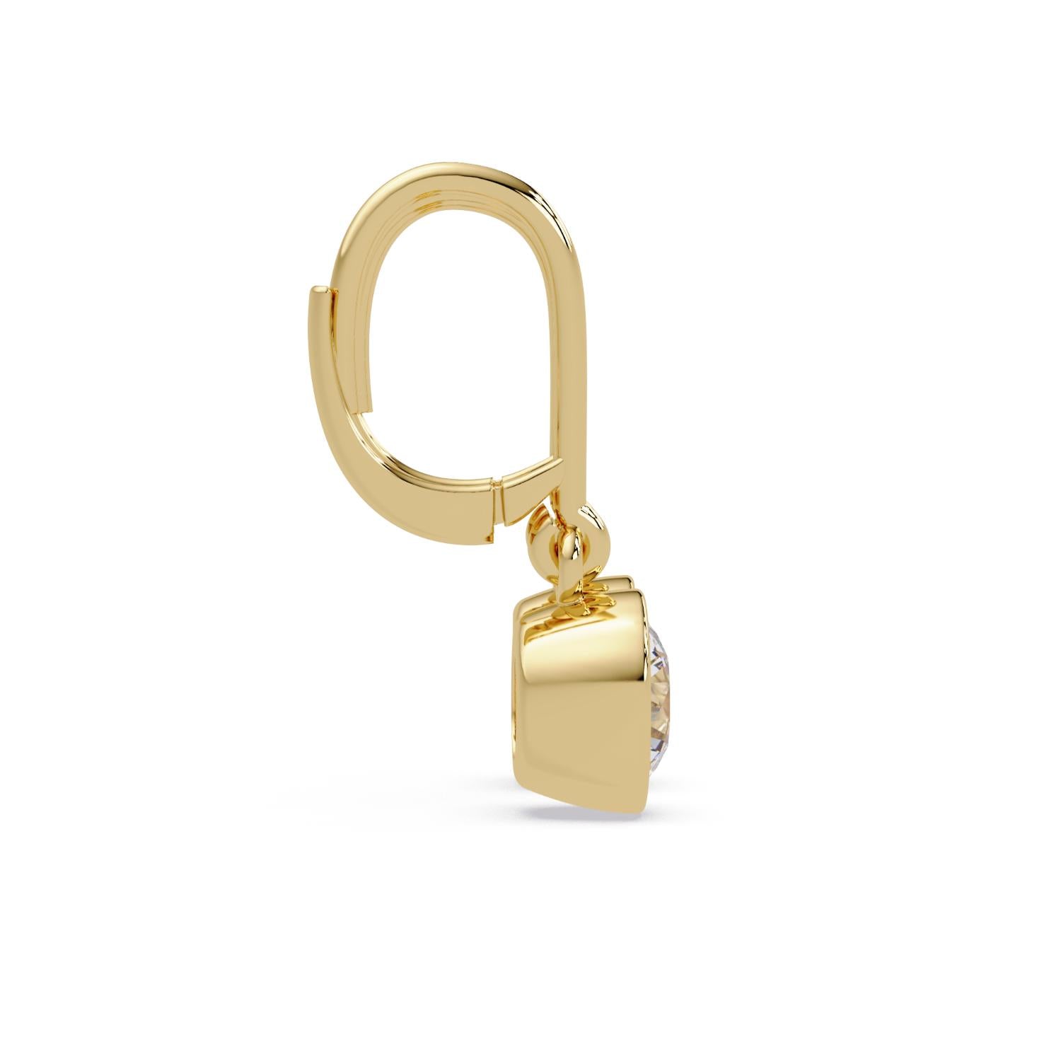 Round 2.05 Ct Lab-Grown Diamond Drop Hoop Earrings - Sterling Silver