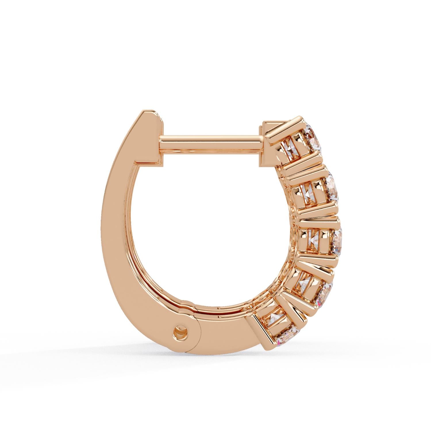 Round 1.00 Ct Lab-Grown Diamond Classic Hoop Pavé Earrings - Sterling Silver