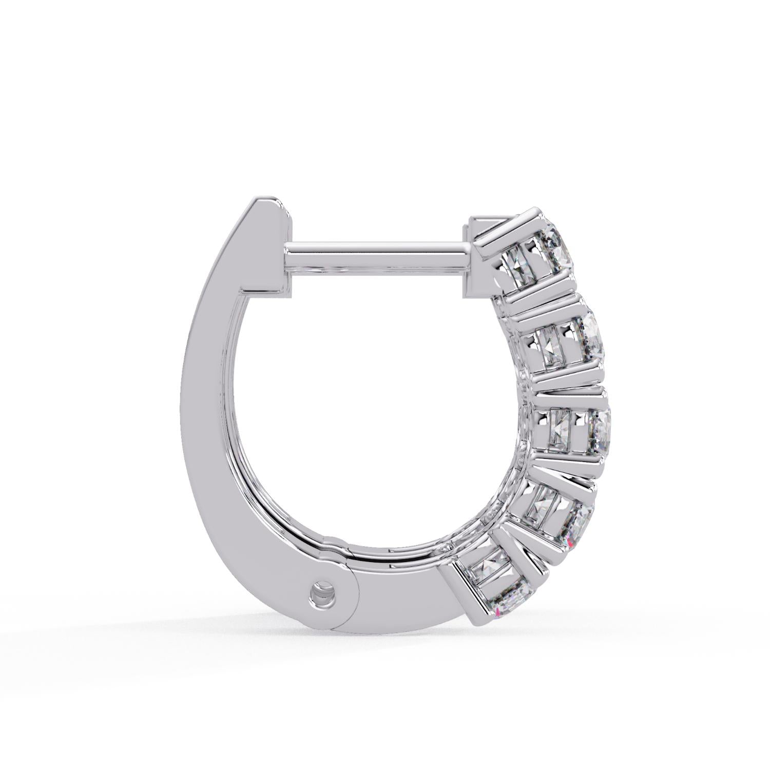 Round 1.00 Ct Lab-Grown Diamond Classic Hoop Pavé Earrings - Sterling Silver