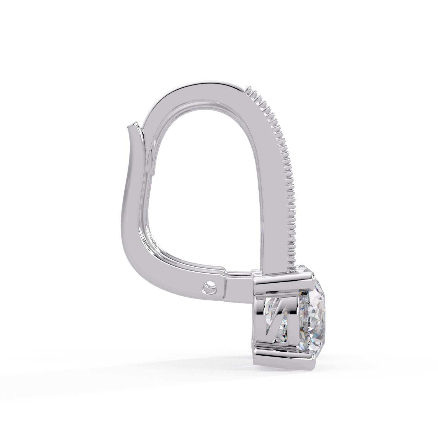 Round 2.20 Ct Lab-Grown Diamond Pavé Hoop Drop Earrings - Sterling Silver