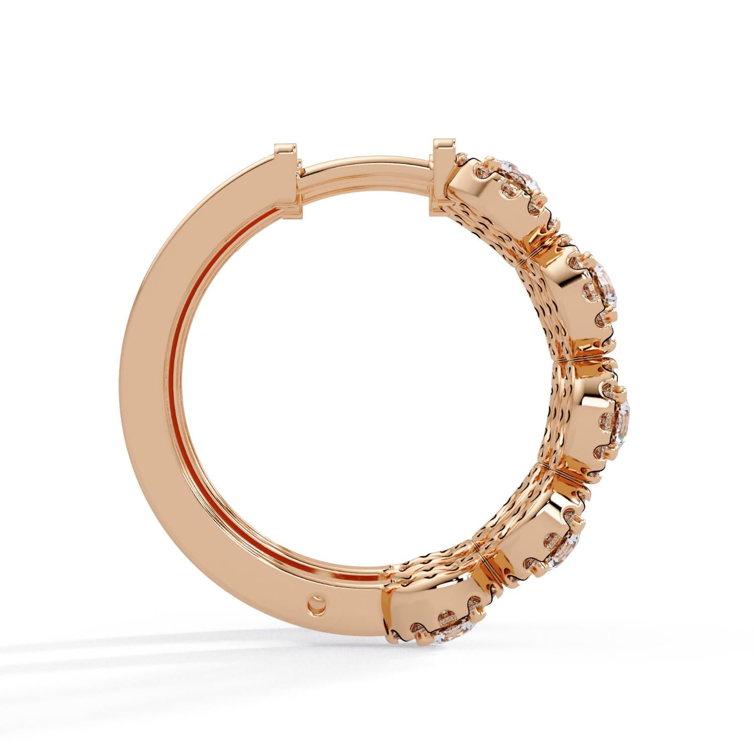Round 1.50 Ct Lab-Grown Diamond Halo Cluster Hoop Earrings - Sterling Silver