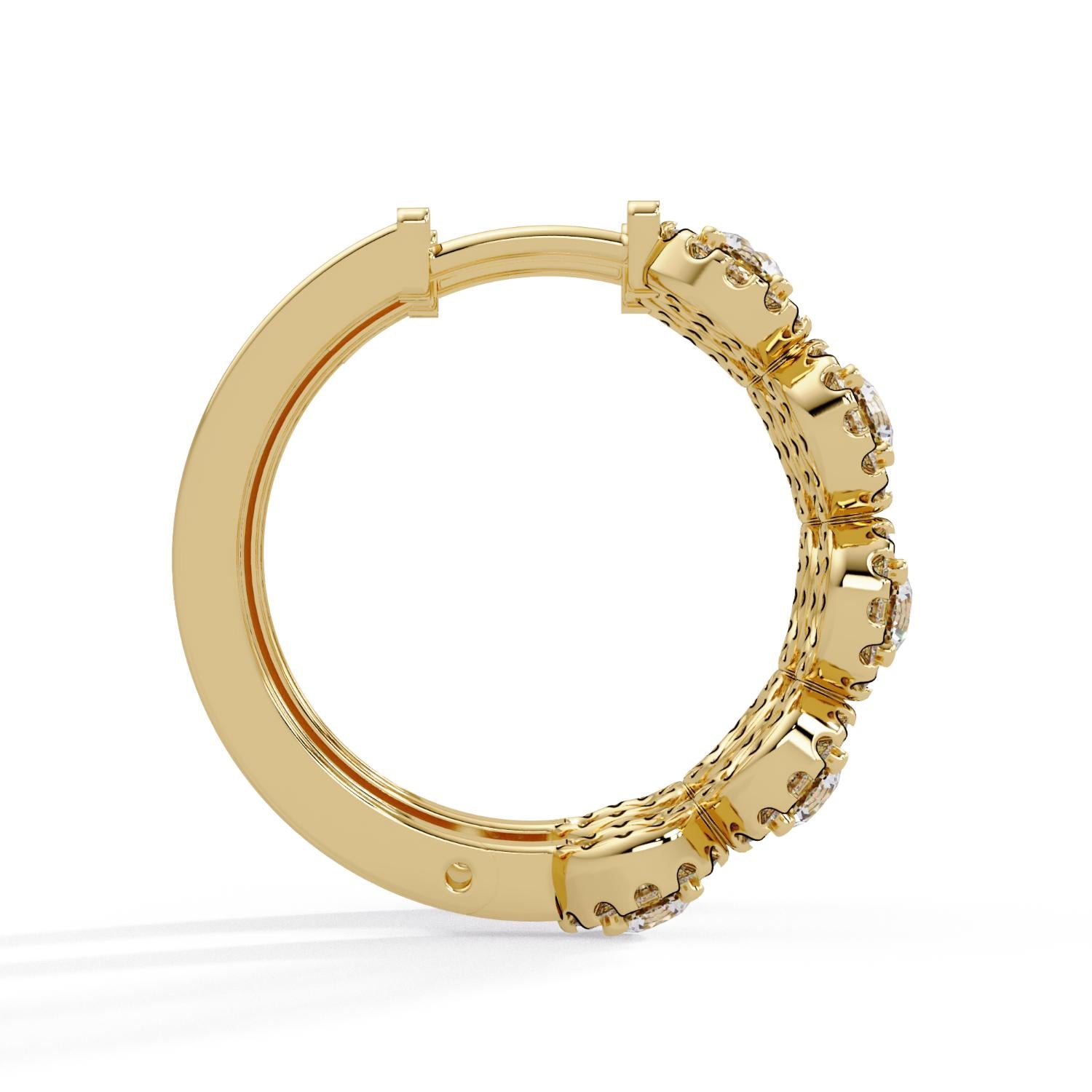 Round 1.50 Ct Lab-Grown Diamond Halo Cluster Hoop Earrings - Sterling Silver