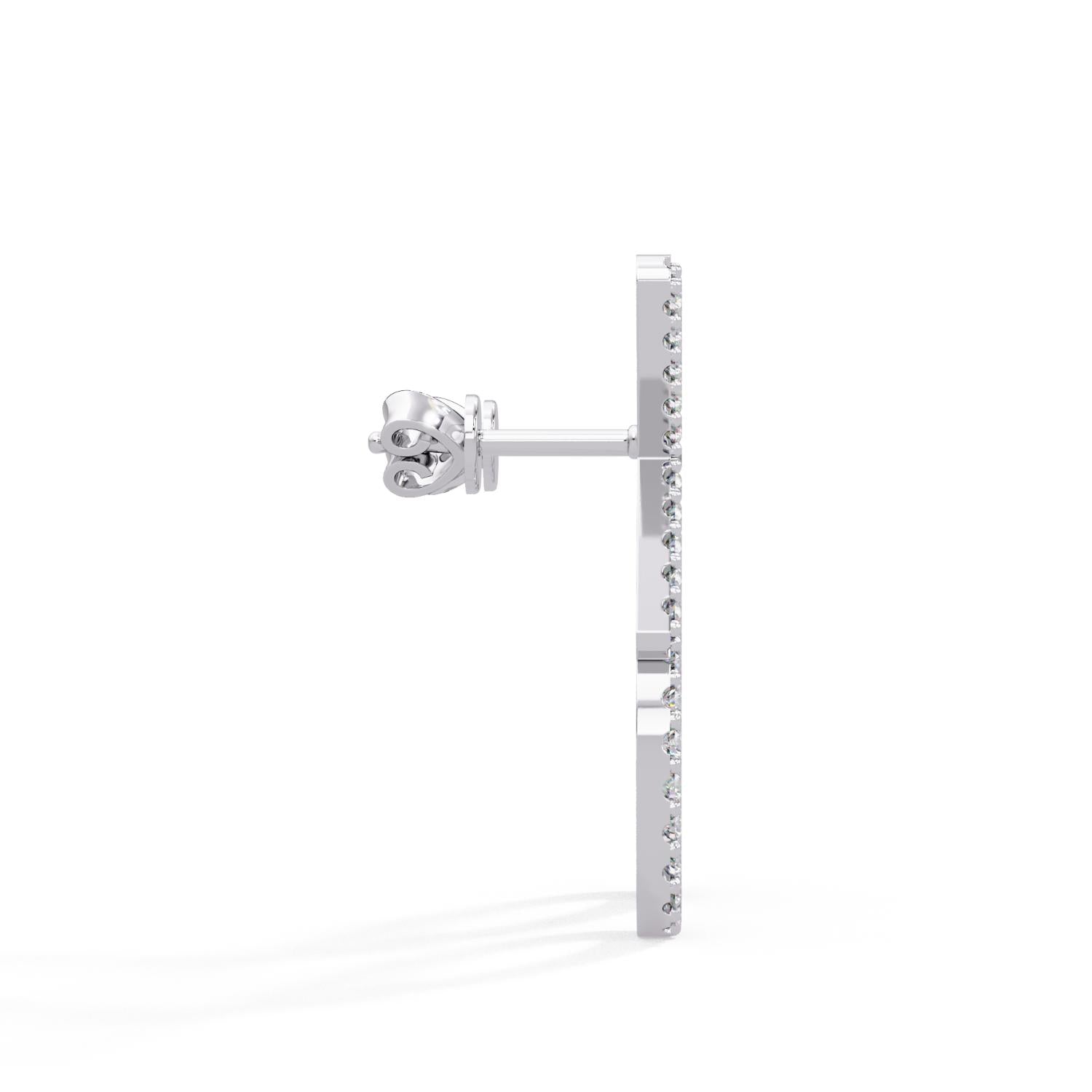 Round 1.10 Ct Lab-Grown Diamond X & Circle Drop Earrings - Sterling Silver
