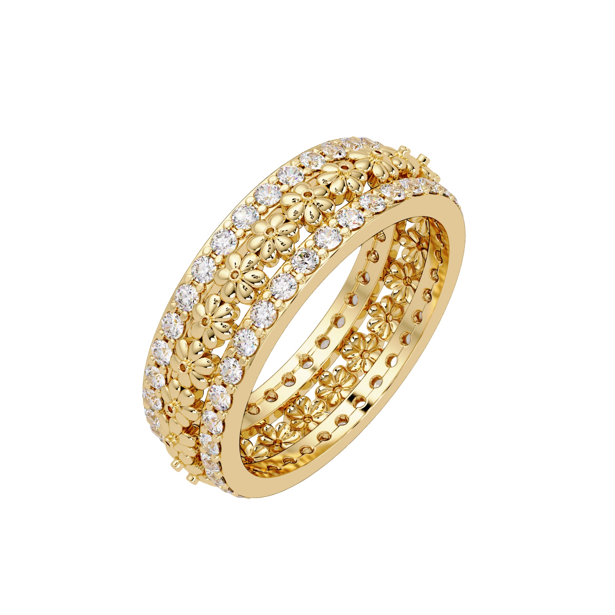 Lab Grown Diamond 0.80 CTW Round Multi-Row Eternity Ring- Sterling Silver