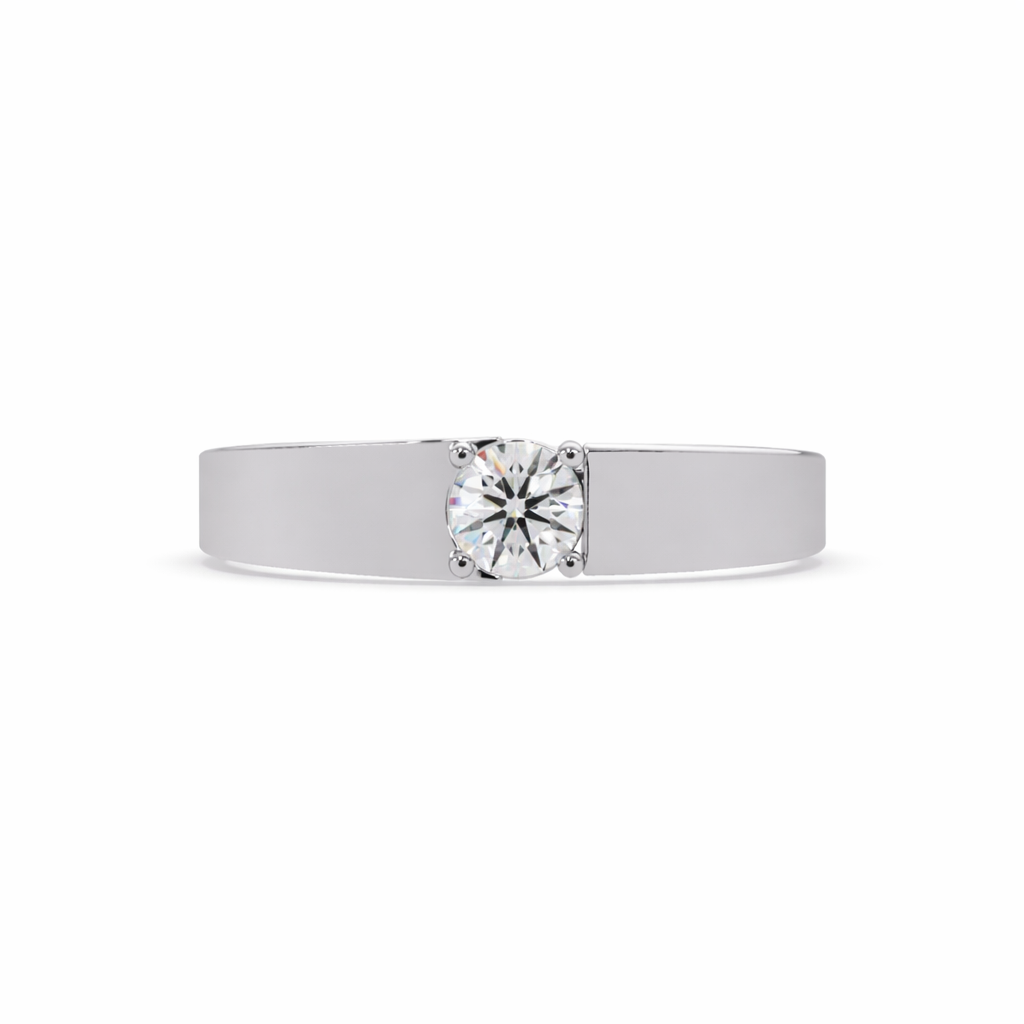 Lab Grown Diamond 0.25 CTW Minimalist Solitaire Ring- Sterling Silver