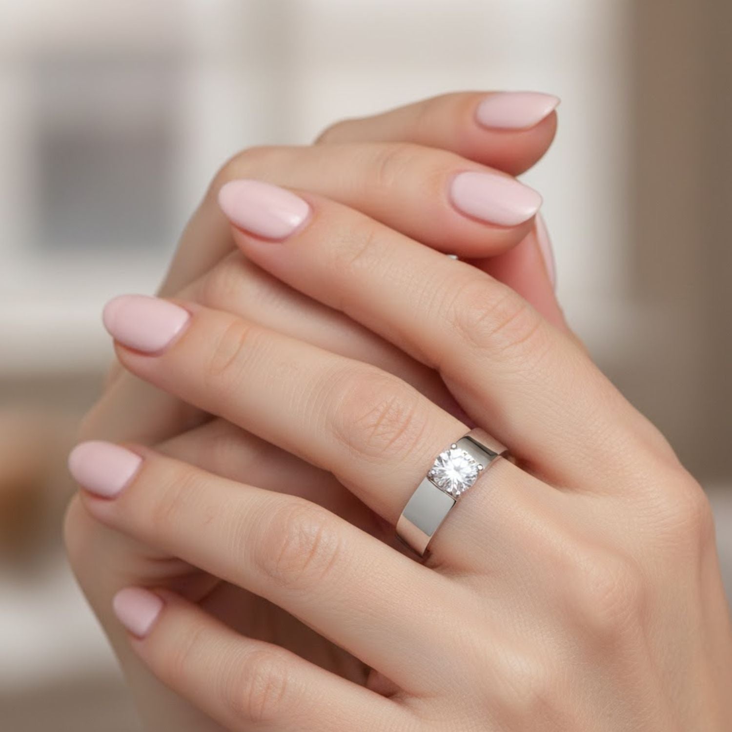 Lab Grown Diamond 0.25 CTW Minimalist Solitaire Ring- Sterling Silver