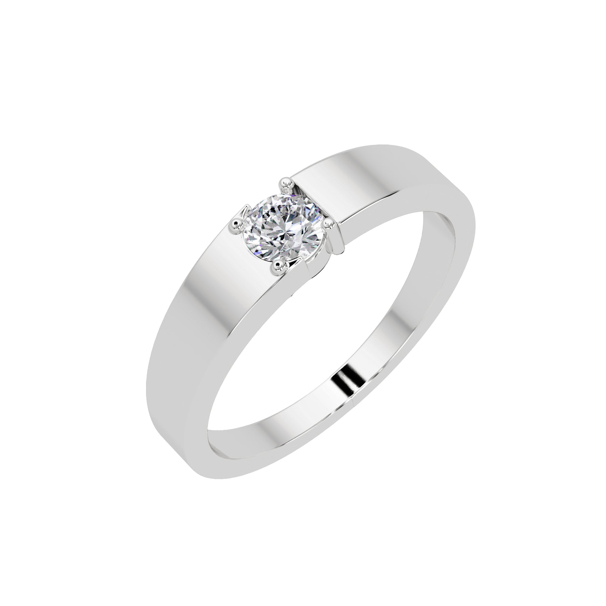 Lab Grown Diamond 0.25 CTW Minimalist Solitaire Ring- Sterling Silver