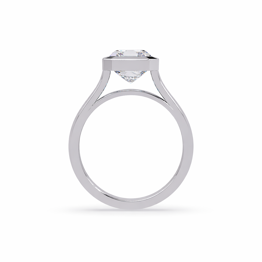 Lab Grown Diamond 1.85 CTW Heart Bezel Set Solitaire Ring- Sterling Silver