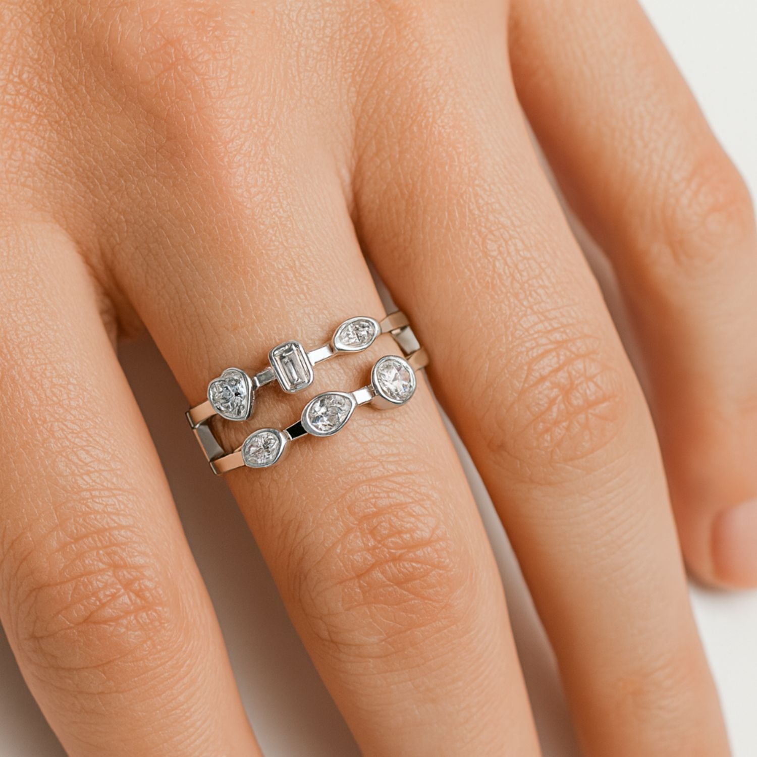 Lab Grown Diamond 0.50 CTW Minimalist Statement Ring- Sterling Silver