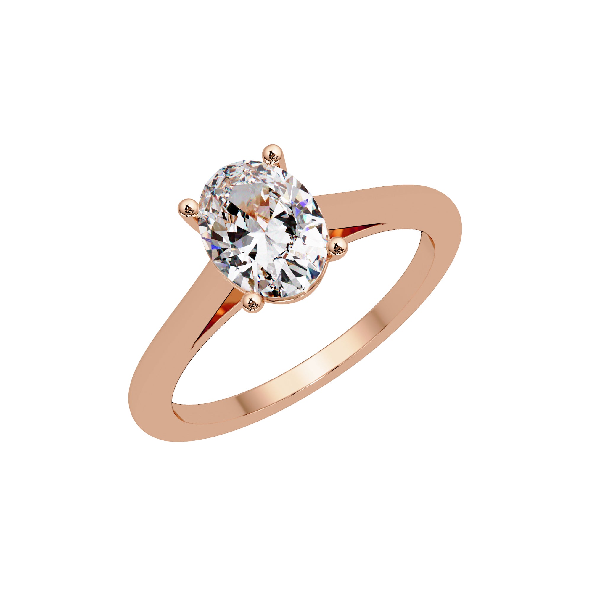 Lab Grown Diamond 1.00 CTW Oval Solitaire Ring- Sterling Silver
