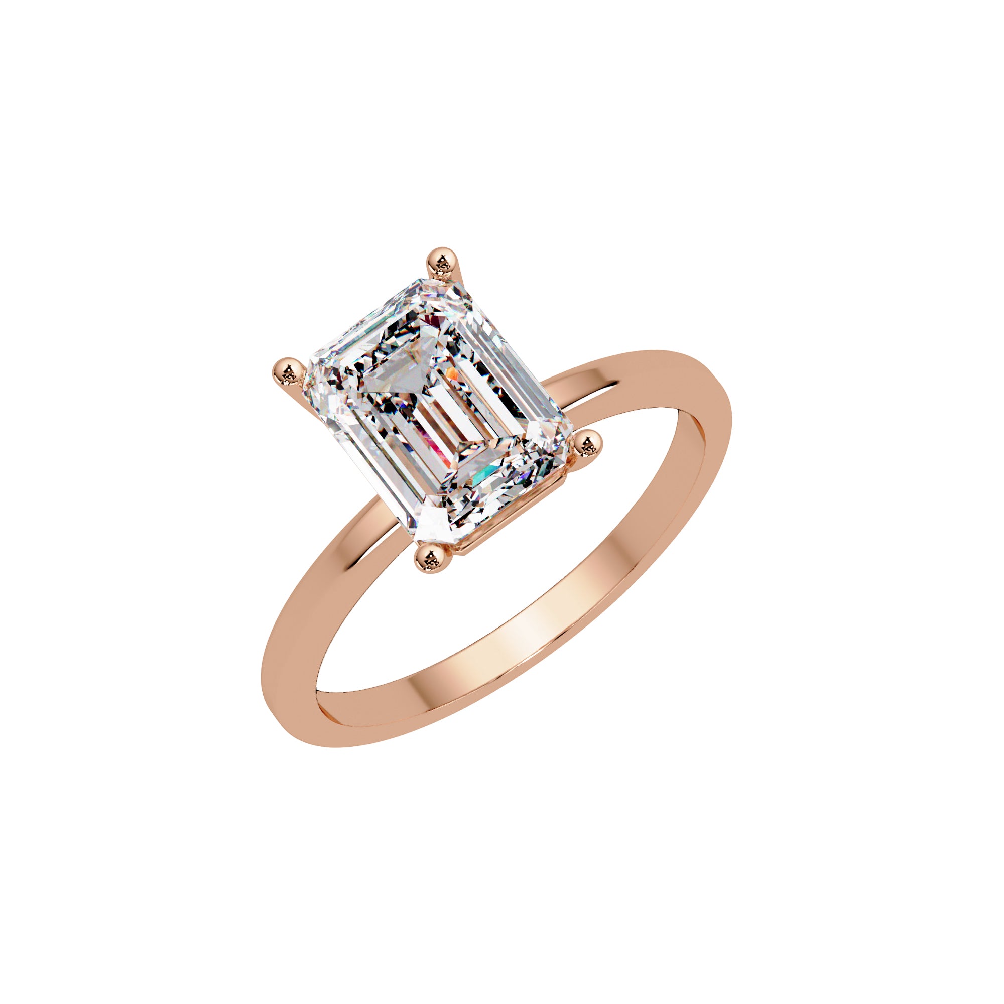 Lab Grown Diamond 2.00 CTW Octagon Solitaire Ring- Sterling Silver