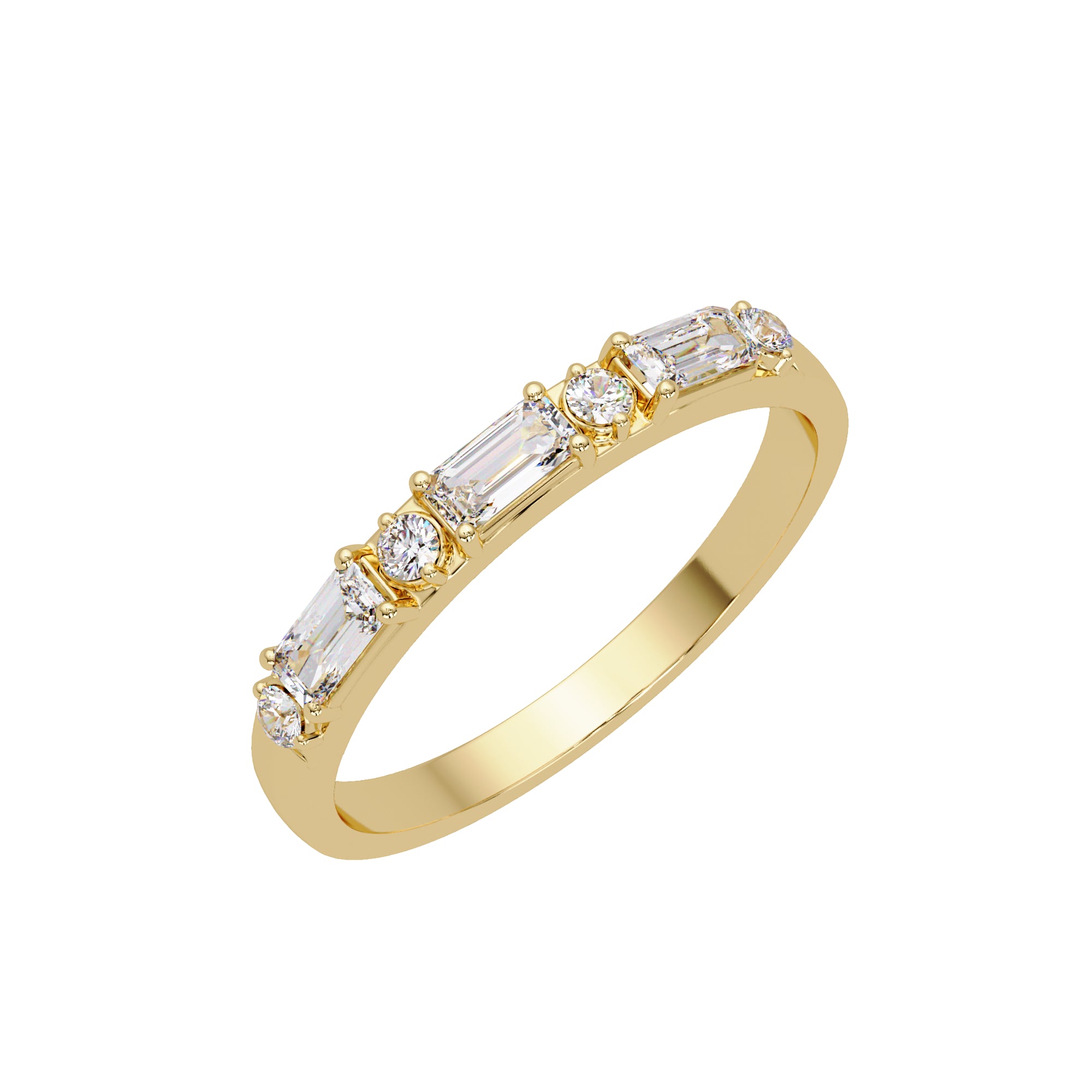 Lab Grown Diamond 0.60 CTW Octagon Eternity Stackable Ring- Sterling Silver