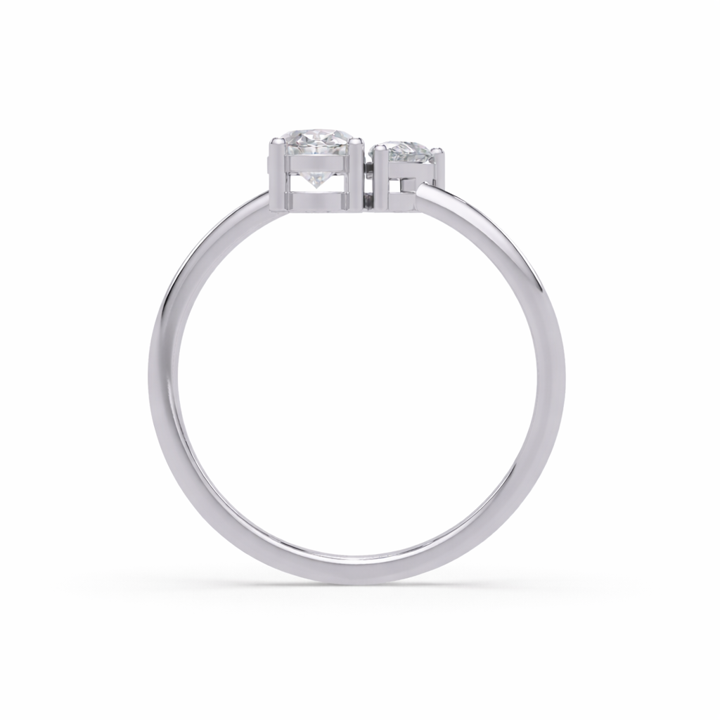 Lab Grown Diamond 0.65 CTW Oval Two-Stone Ring- Sterling Silver