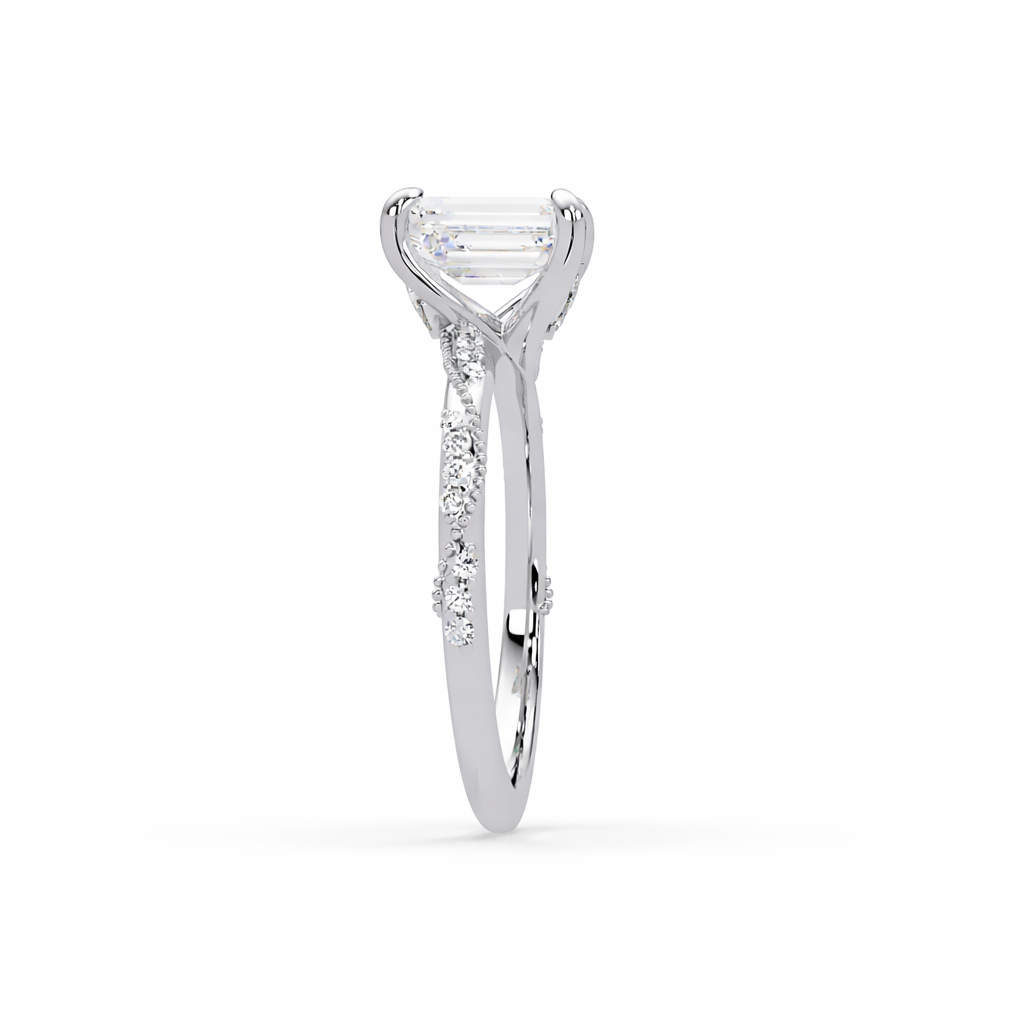 Lab Grown Diamond 3.00 CTW Octagon Solitaire Ring- Sterling Silver