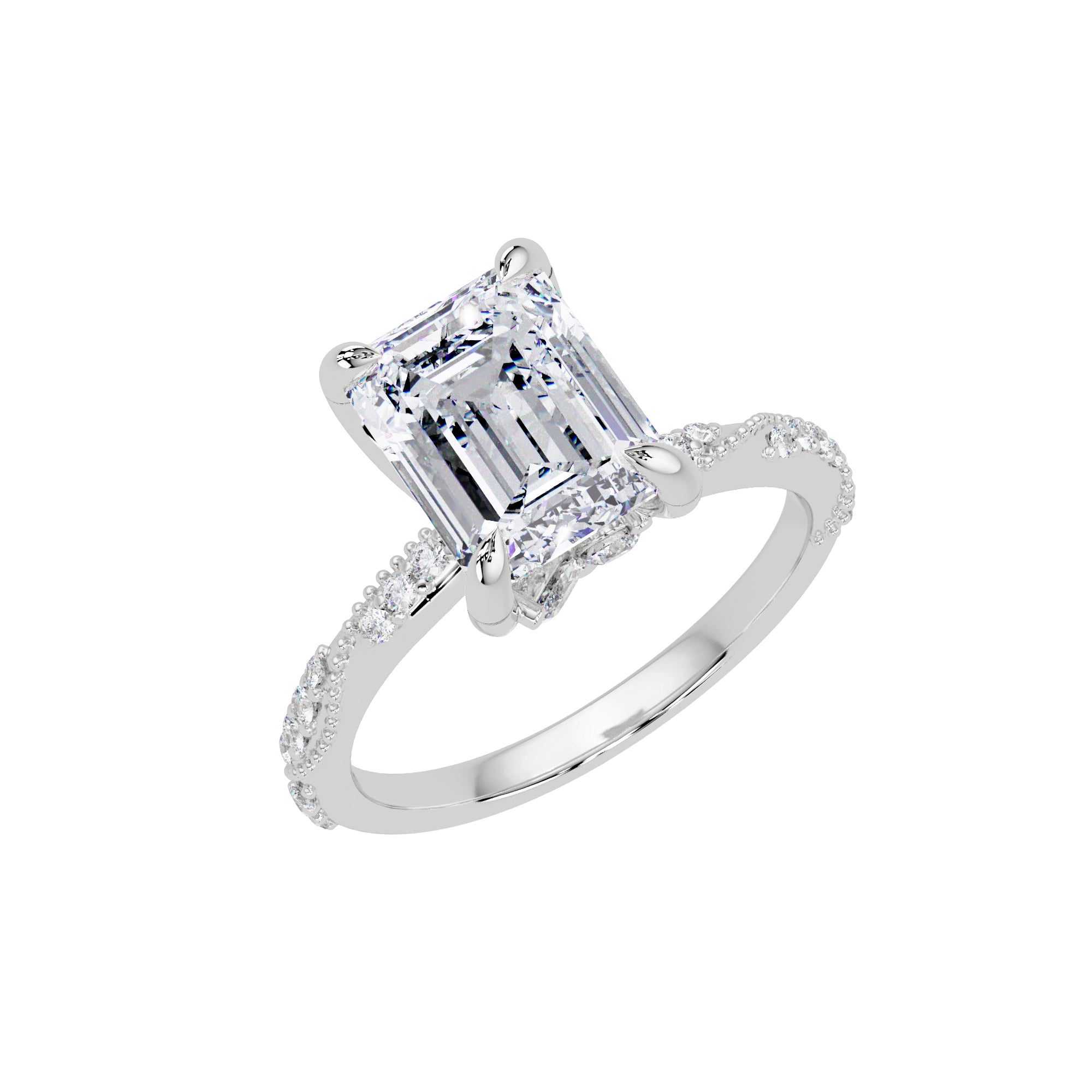Lab Grown Diamond 3.00 CTW Octagon Solitaire Ring- Sterling Silver