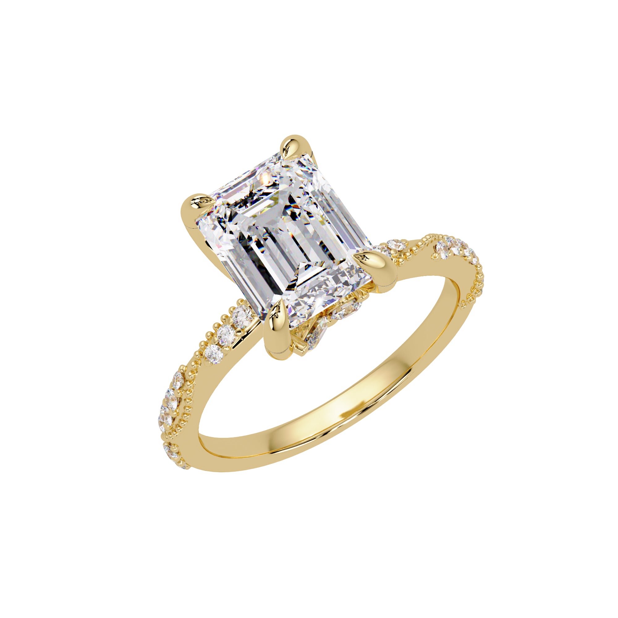 Lab Grown Diamond 3.00 CTW Octagon Solitaire Ring- Sterling Silver