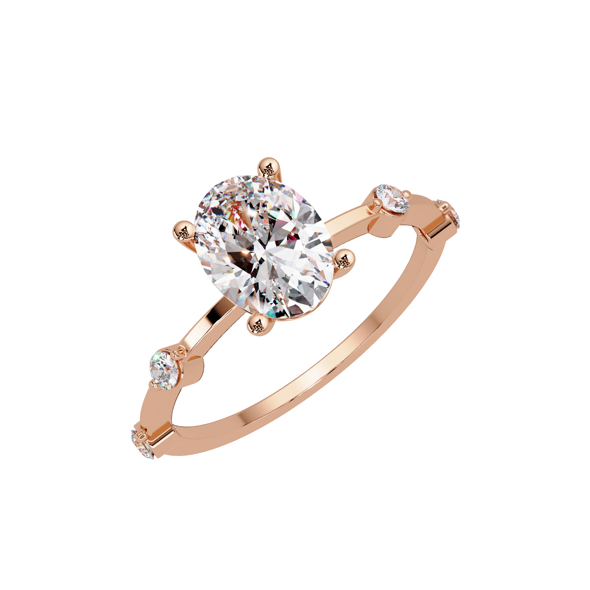 Lab Grown Diamond 1.50 CTW Oval Solitaire Ring- Sterling Silver