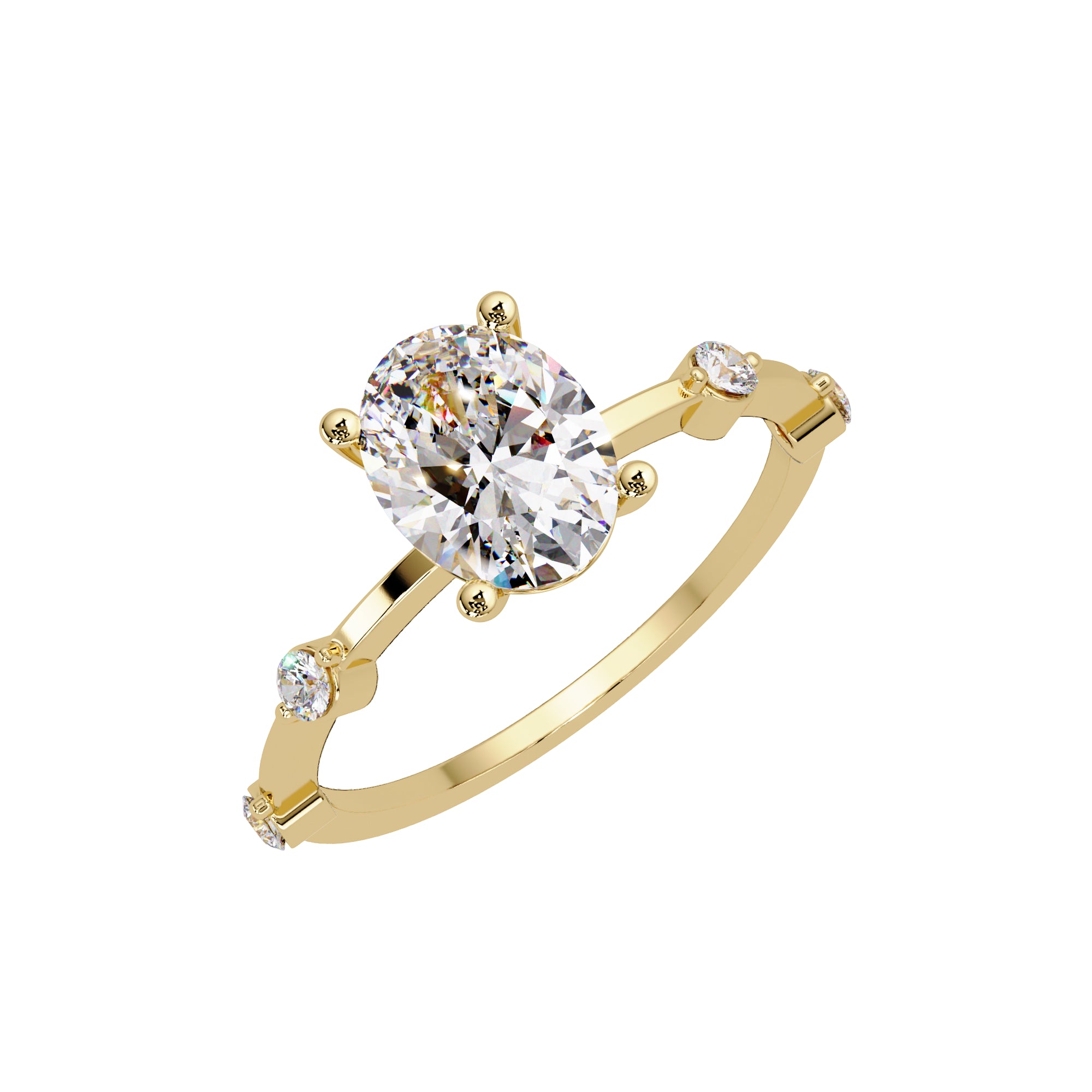 Lab Grown Diamond 1.50 CTW Oval Solitaire Ring- Sterling Silver