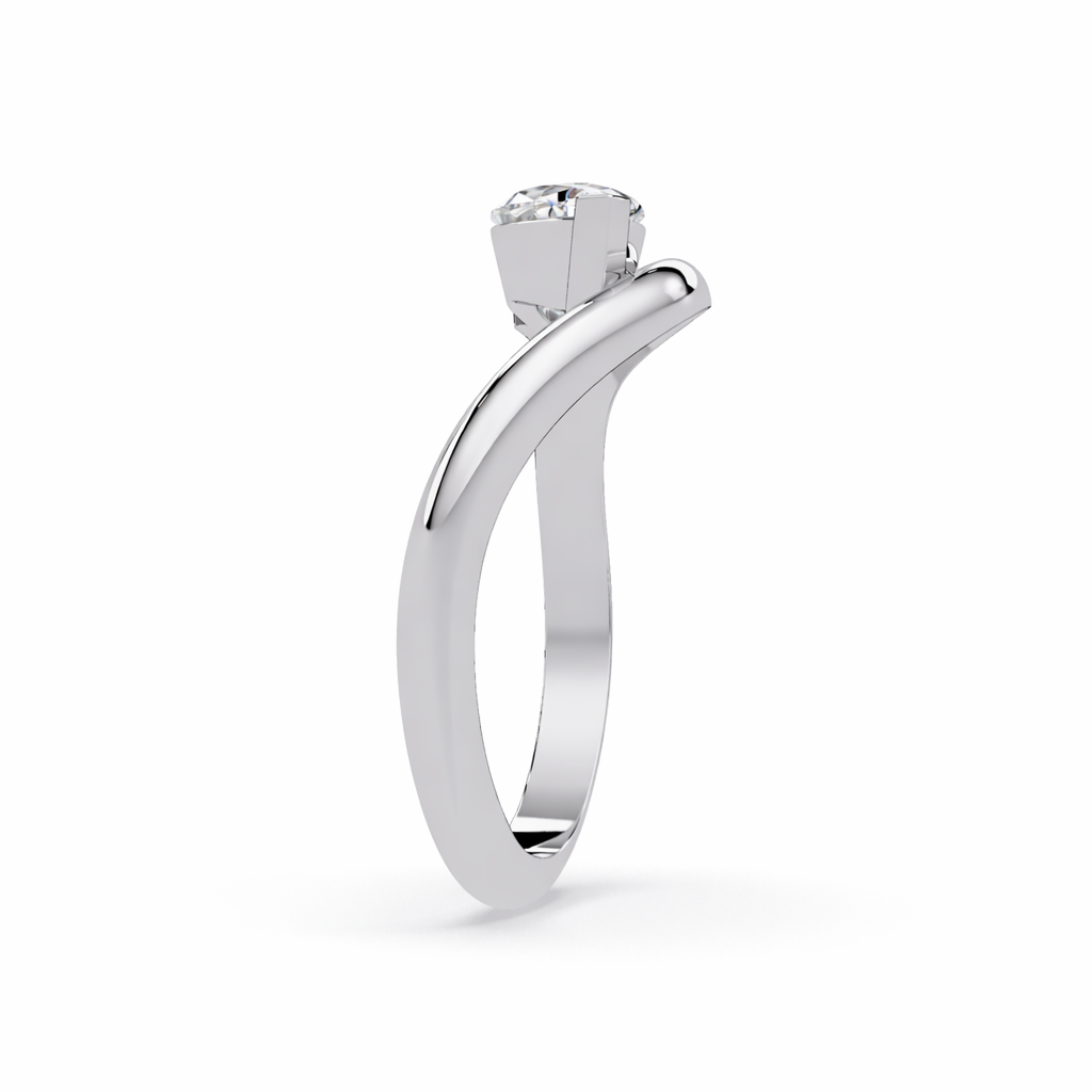Lab Grown Diamond 1.00 CTW Marquise Solitaire Byapss Ring- Sterling Silver