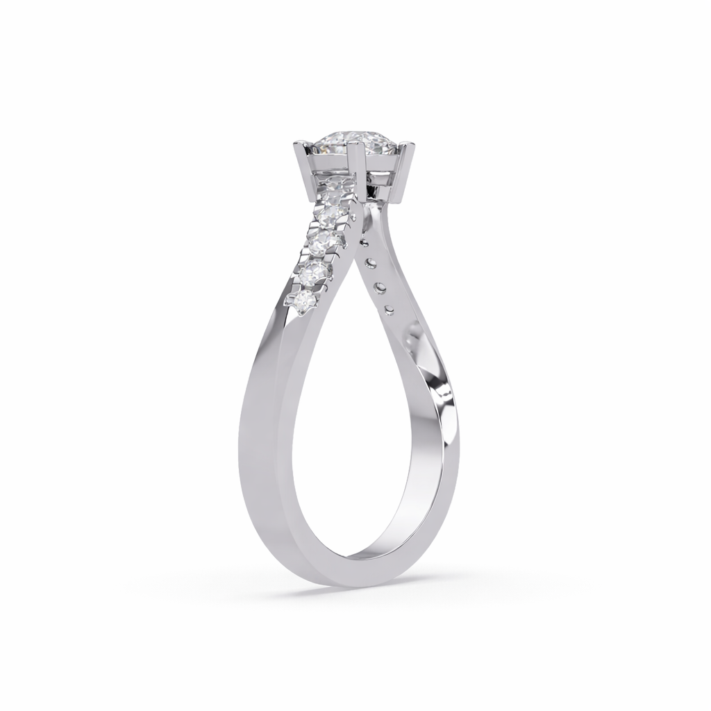 Lab Grown Diamond 0.45 CTW Round Solitaire Ring- Sterling Silver