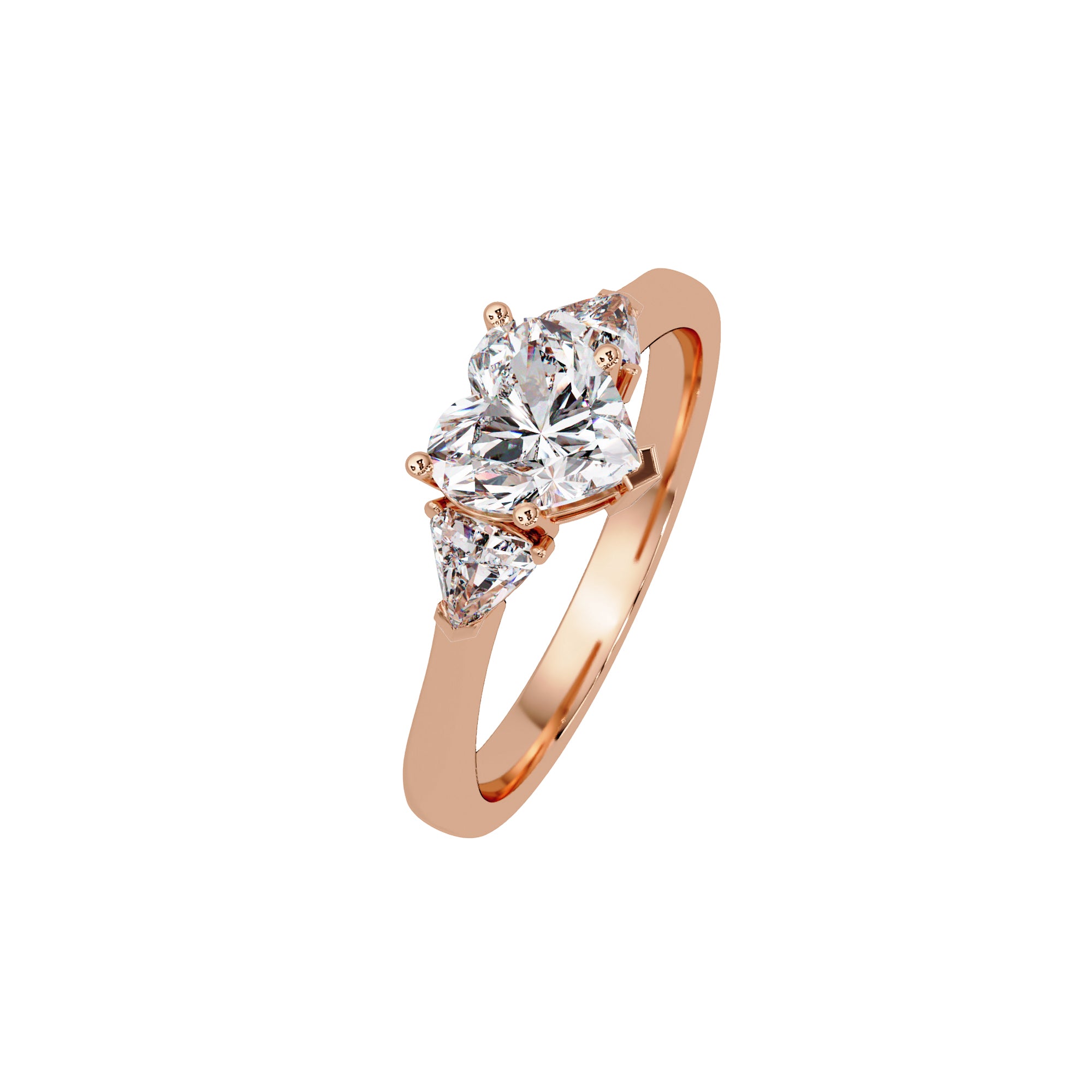 Lab Grown Diamond 1.35 CTW Heart Three Stone Ring- Sterling Silver