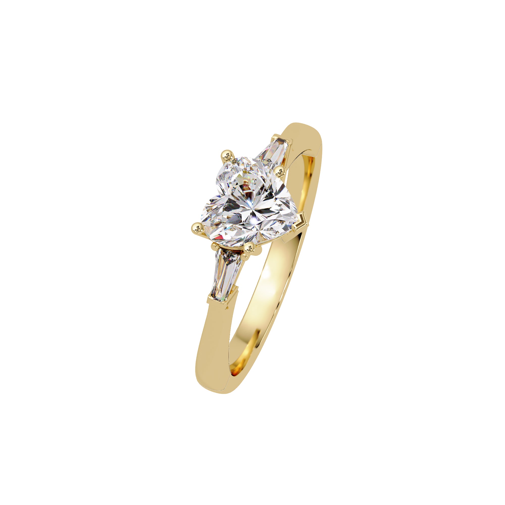 Lab Grown Diamond 1.20 CTW Heart Three Stone Ring- Sterling Silver