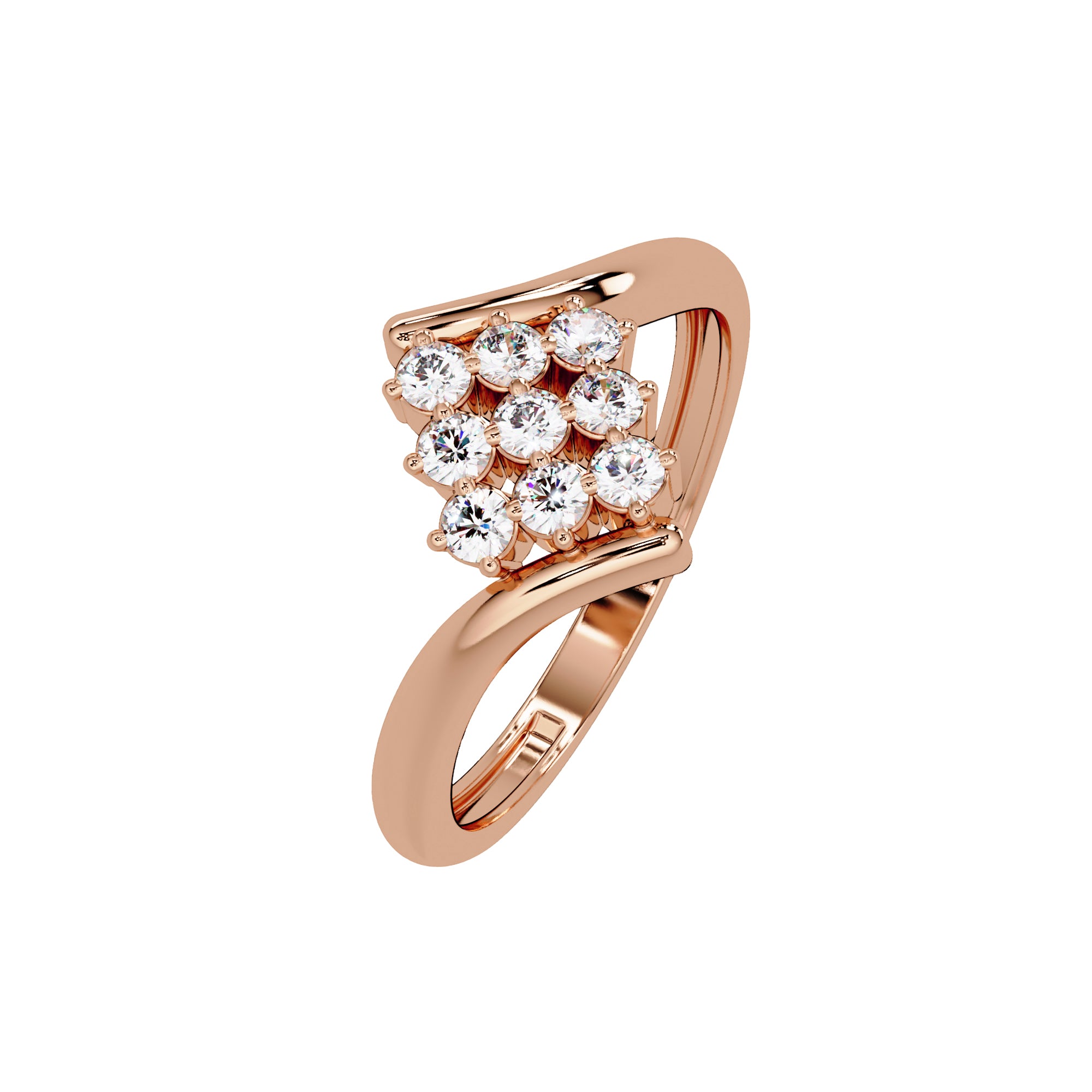 Lab Grown Diamond 0.27 CTW Round Cluster Women Ring- Sterling Silver